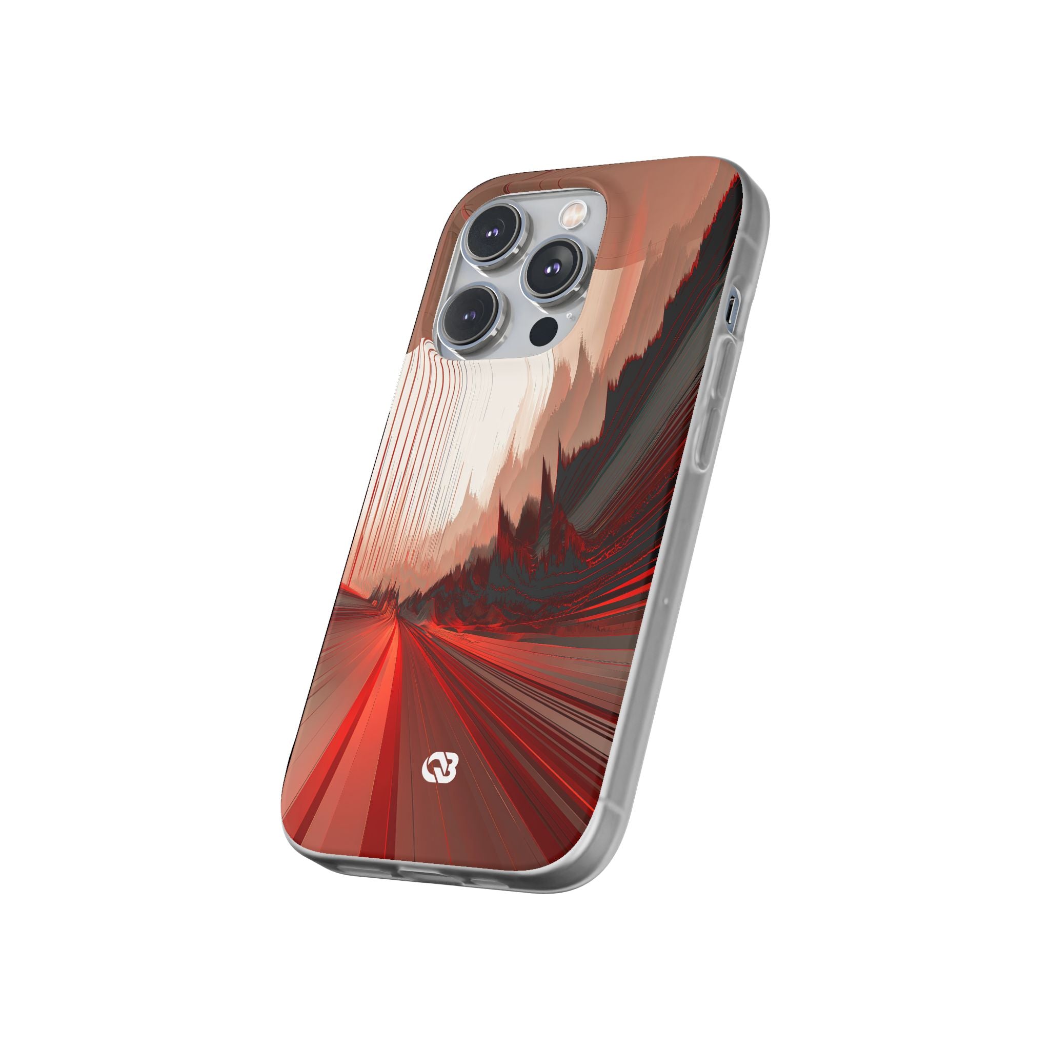Red Lite Phone Case for iPhone - Crimson Pulse Horizon
