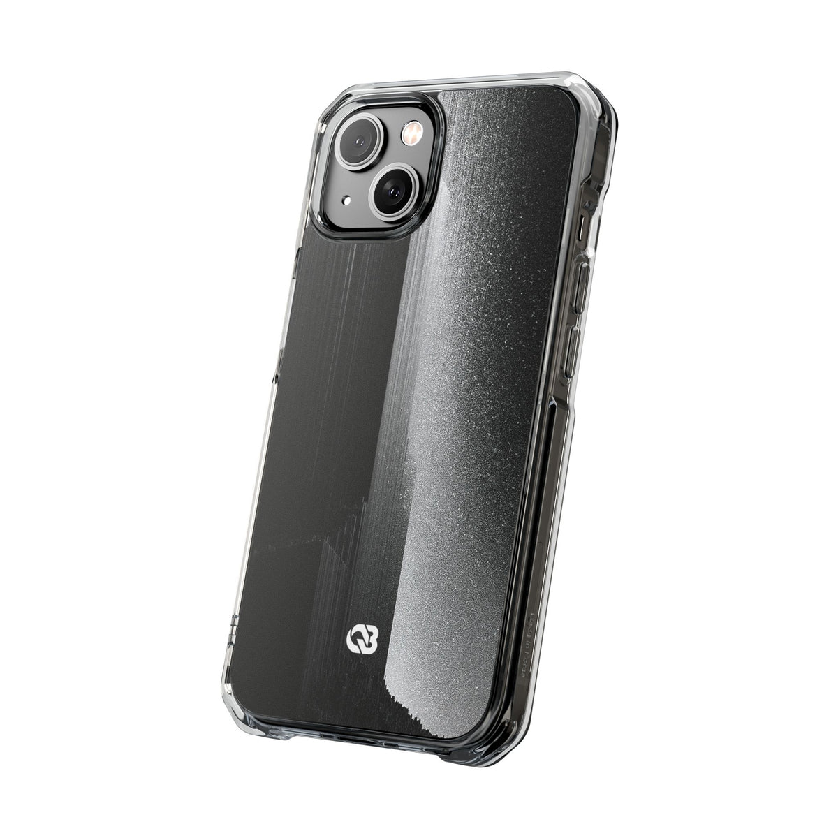 Black Impact MagSafe Phone Case for iPhone - Brutalist Pixel Monolith