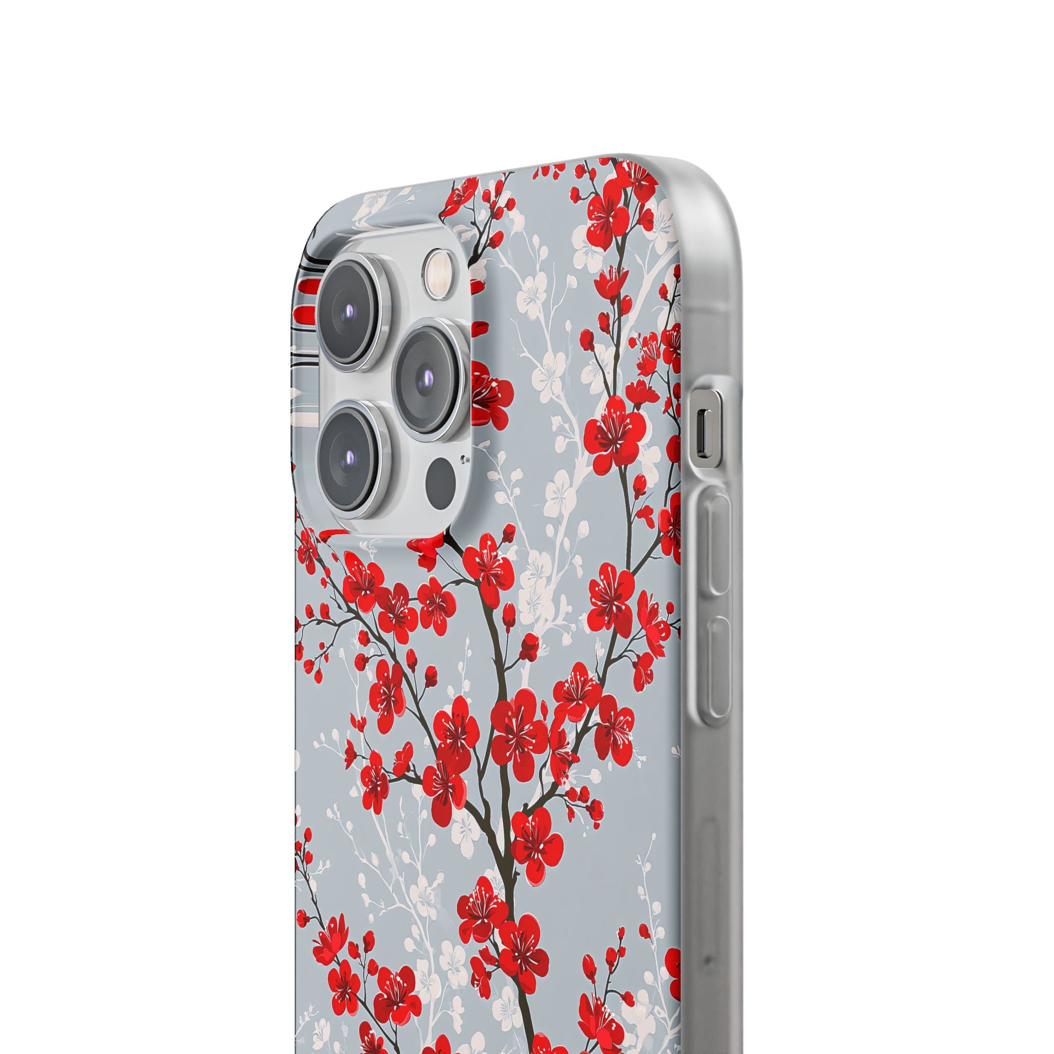 Grey Lite Phone Case for iPhone - Crimson Sakura Slate