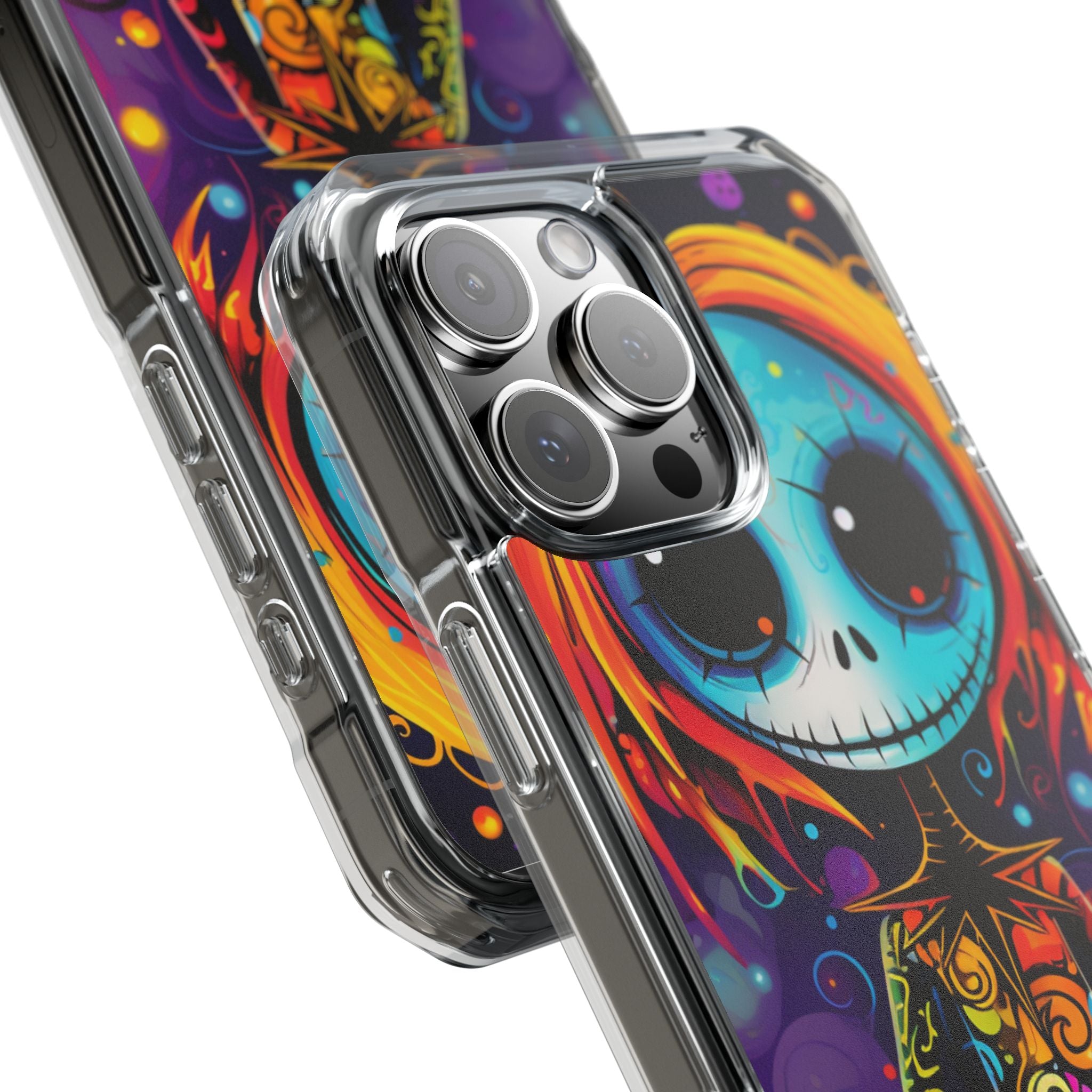 Blue Skull Swirl iPhone 16 Pro Max Case - Impact - CASE•BOB