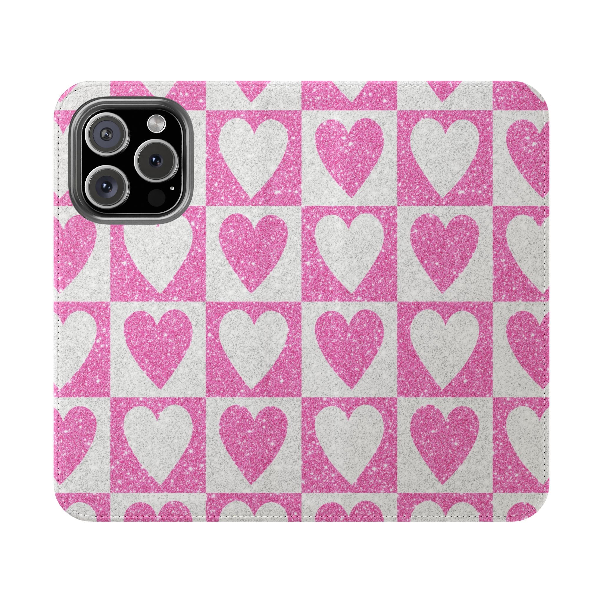 Glitter Heartgrid - iPhone 16 Pro Case - Wallet