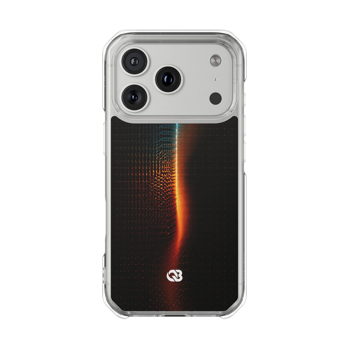 Luminous Refraction Grid · Clear Impact Magnetic Phone Case for iPhone · Black