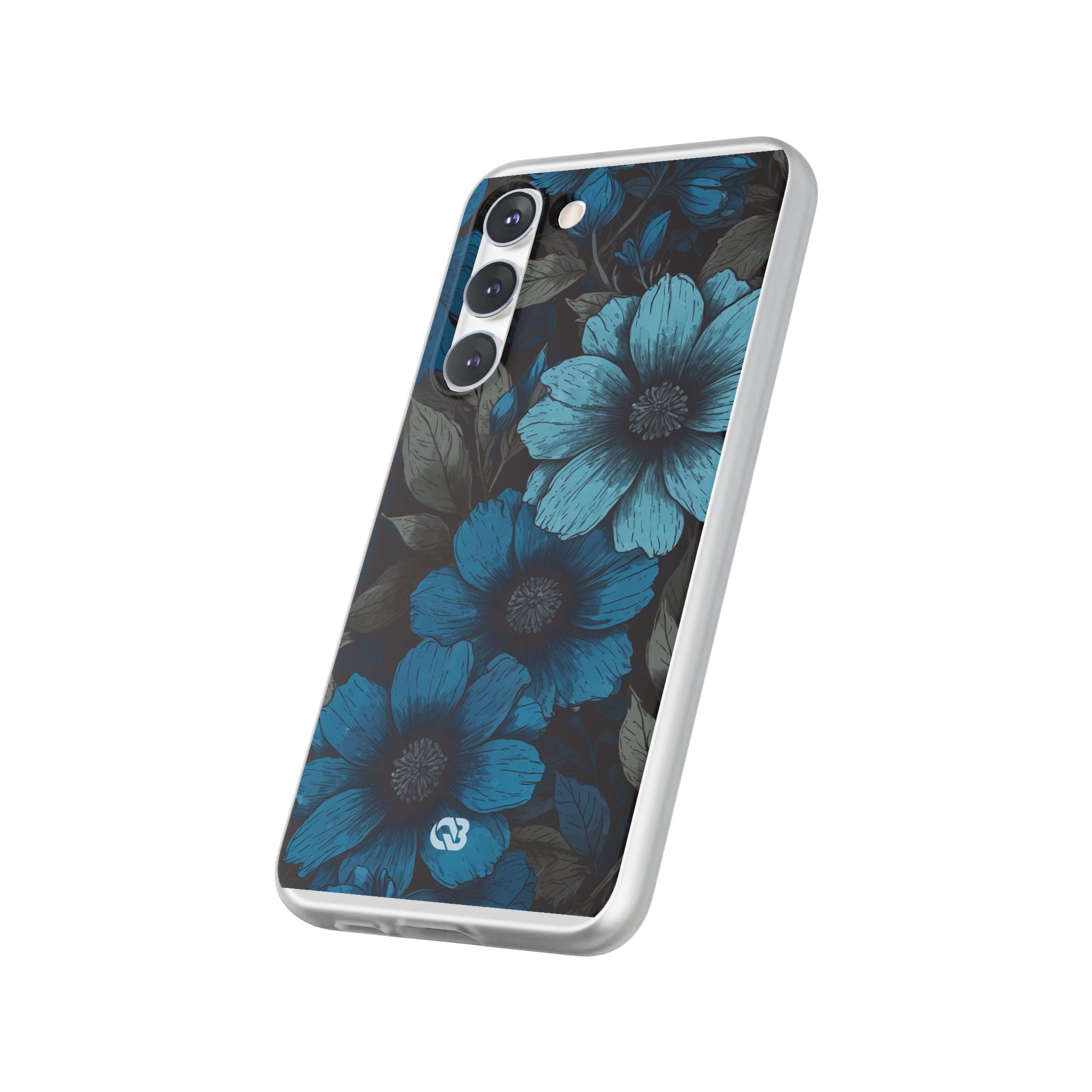 Obsidian Blue Petals · Soft Phone Case for Samsung