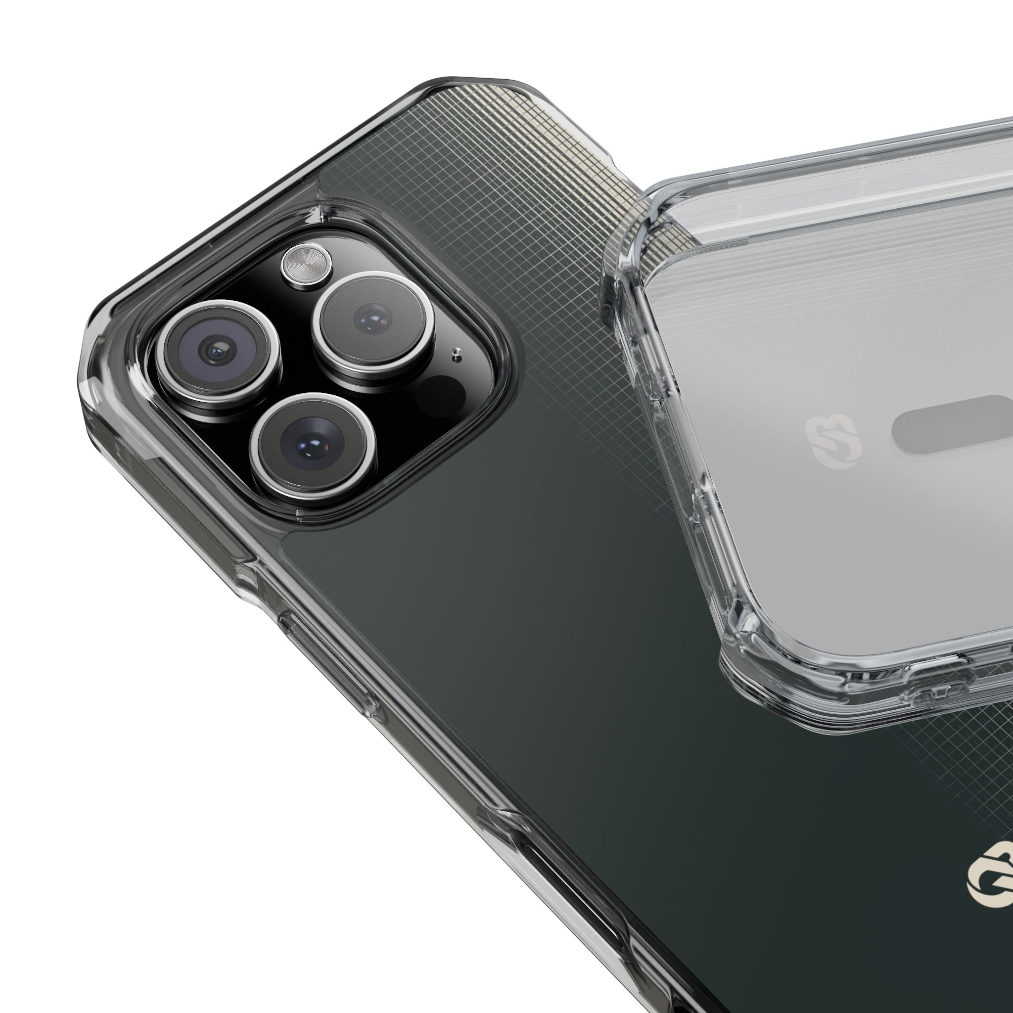 Grey Impact MagSafe Phone Case for iPhone - Charcoal Tech Grid
