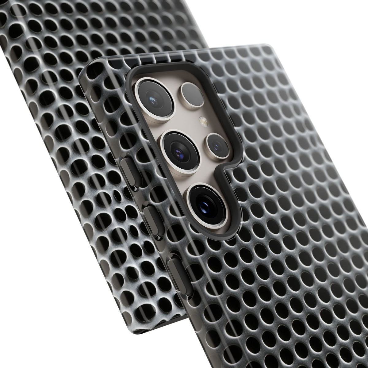 Brushed Perforated Steel · Tough Phone Case for Samsung · Silver