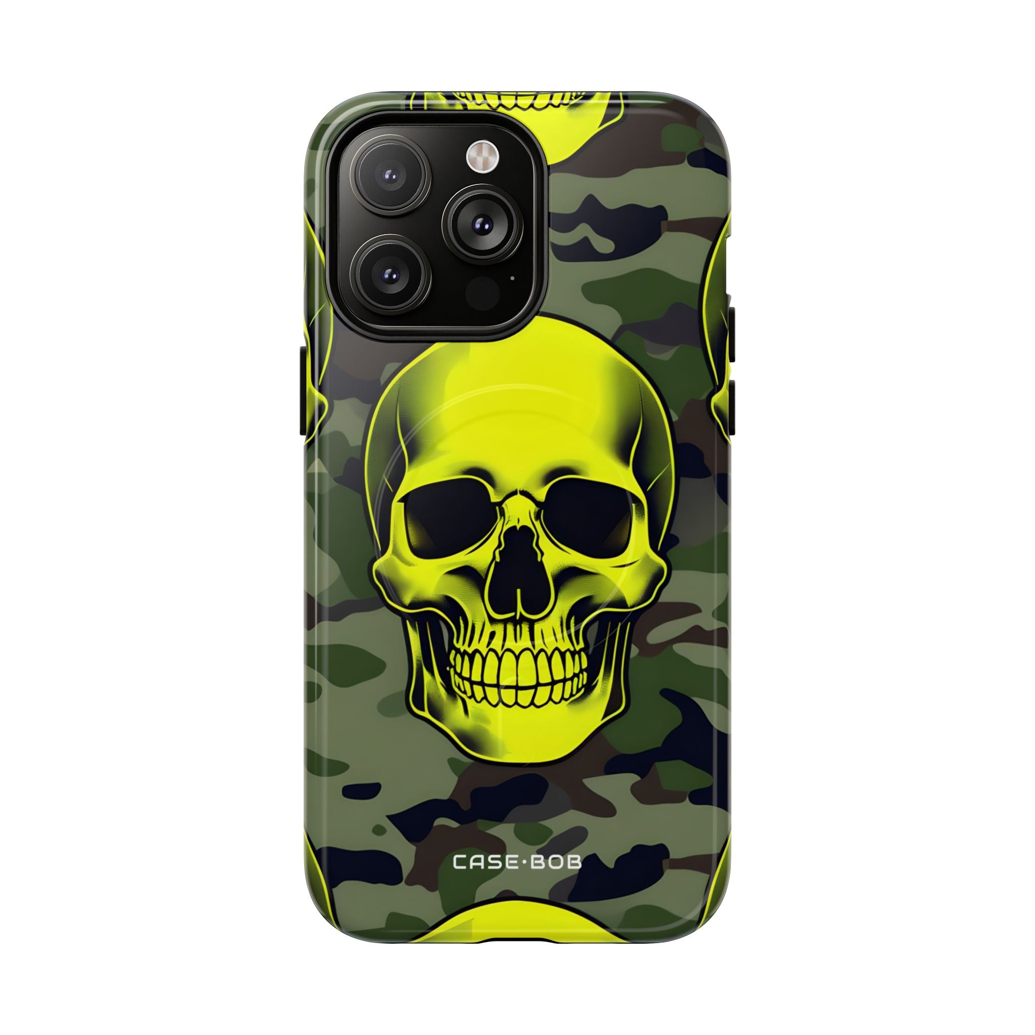 Neon Skull Camo iPhone 14 Pro Max Case - Tough+