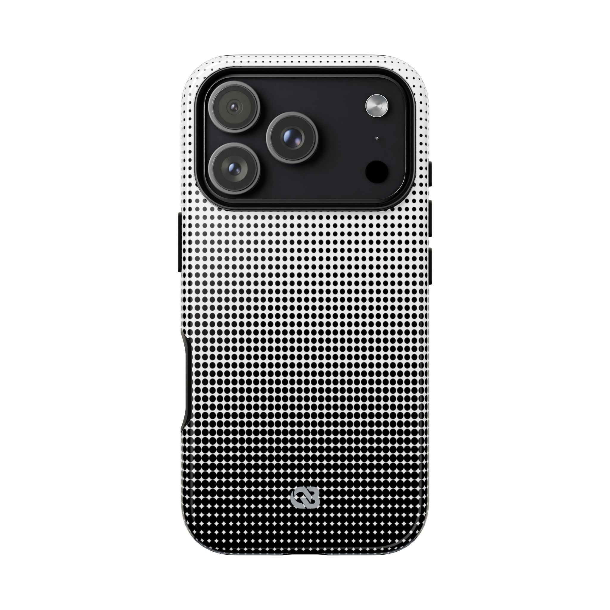 Black Tough Phone Case for iPhone - Obsidian Halftone Flux