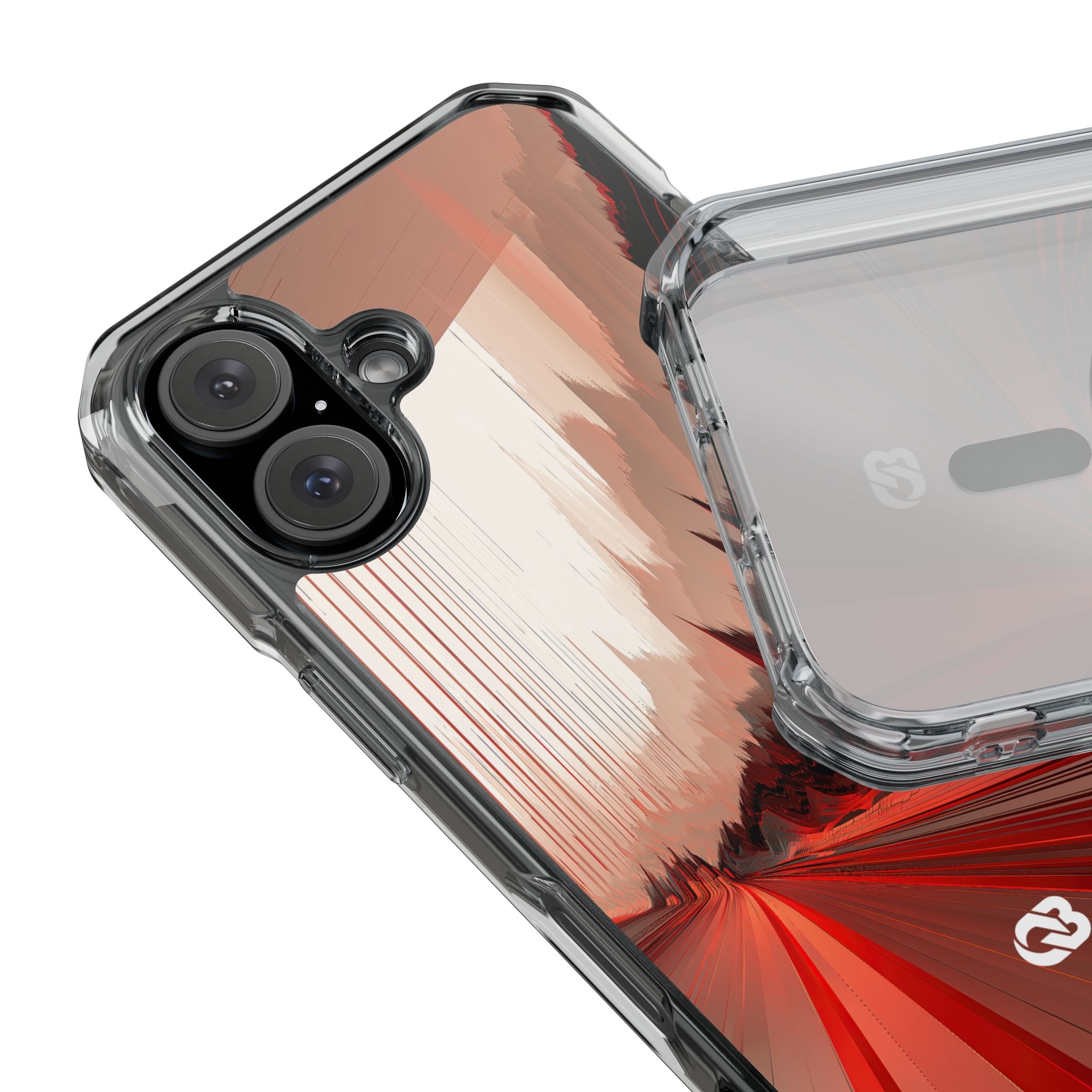 Red Impact MagSafe Phone Case for iPhone - Crimson Pulse Horizon