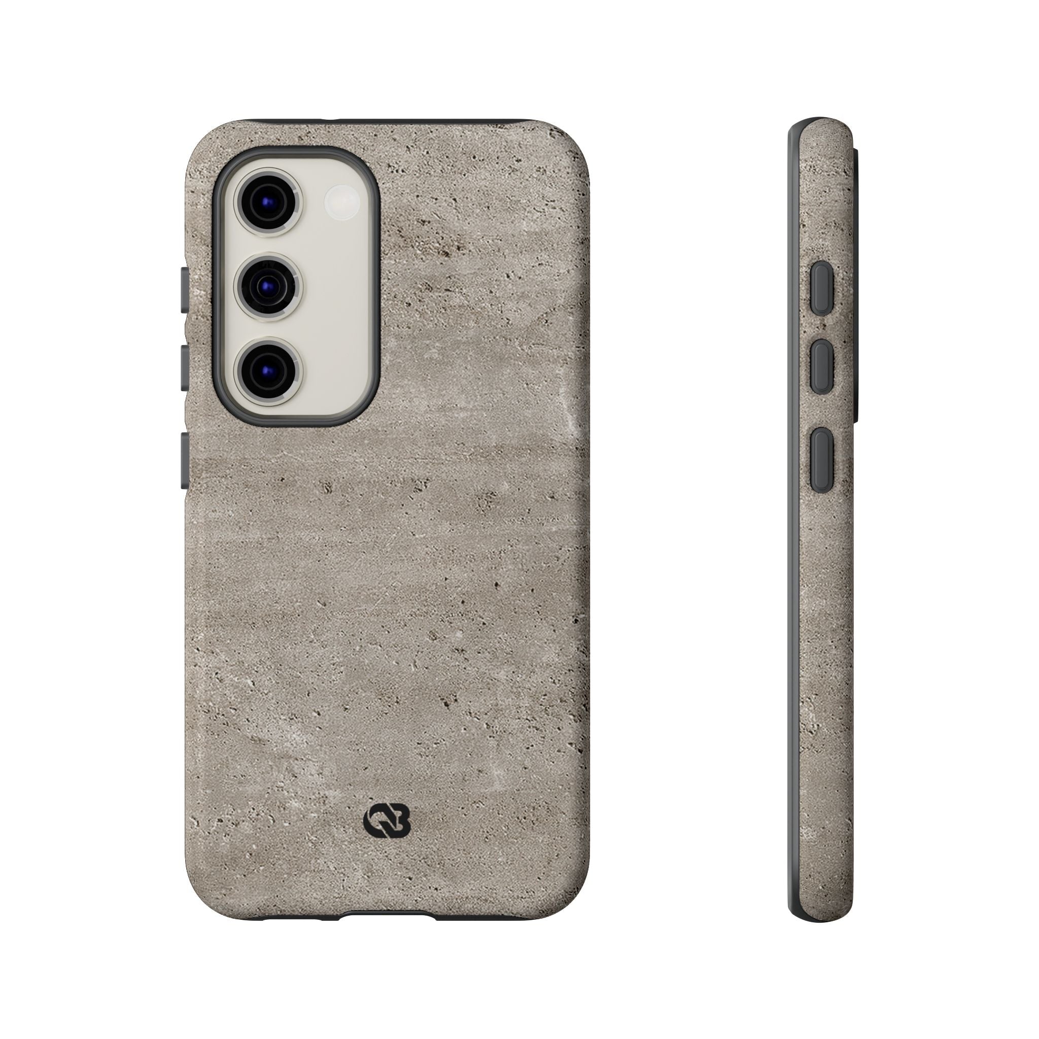Grey Tough Phone Case for Samsung - Brutalist Stone Grit