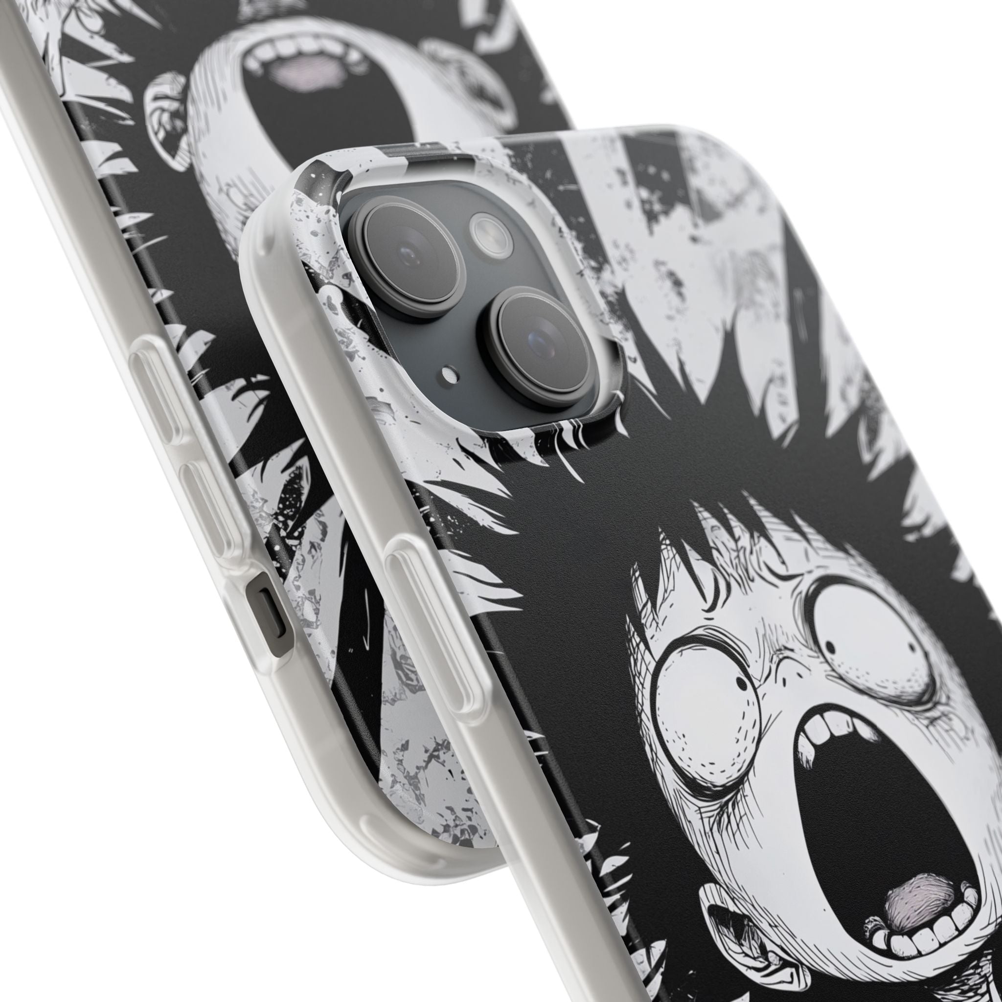 Chaotic Monochrome Scream · Soft Case na iPhone