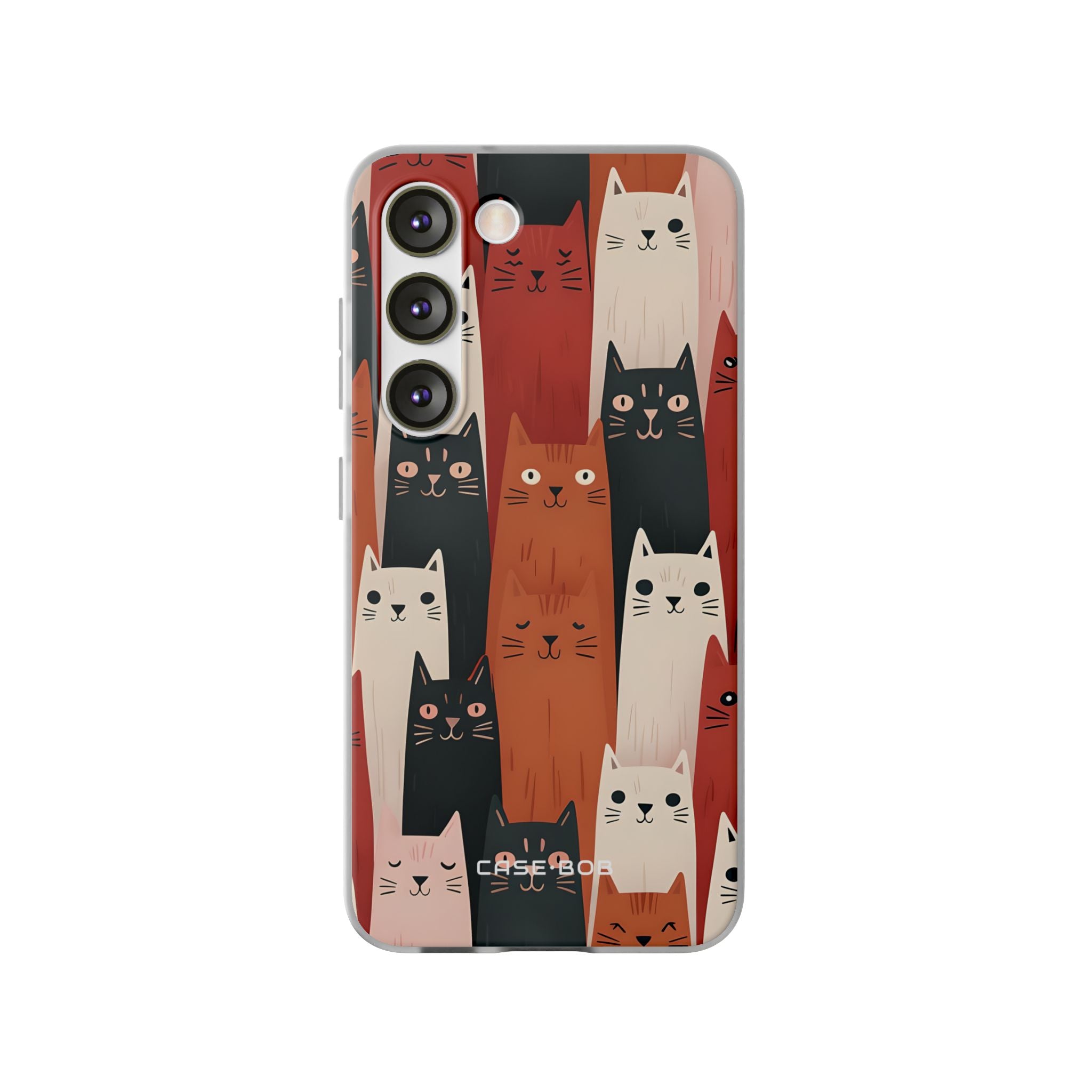Elongated Cats Black Samsung S23 Case - Soft