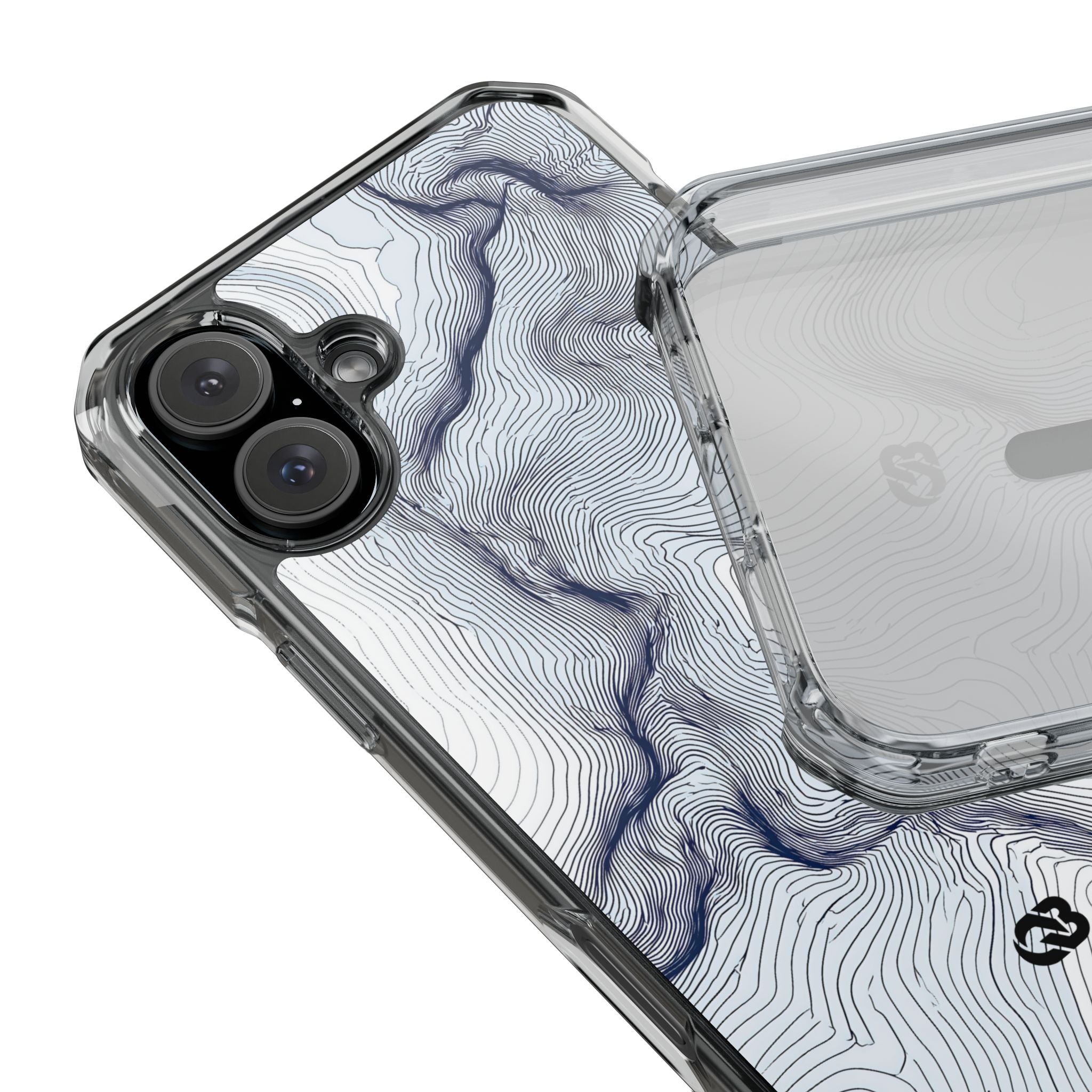 White Impact MagSafe Phone Case for iPhone - Nordic Ridge Topo