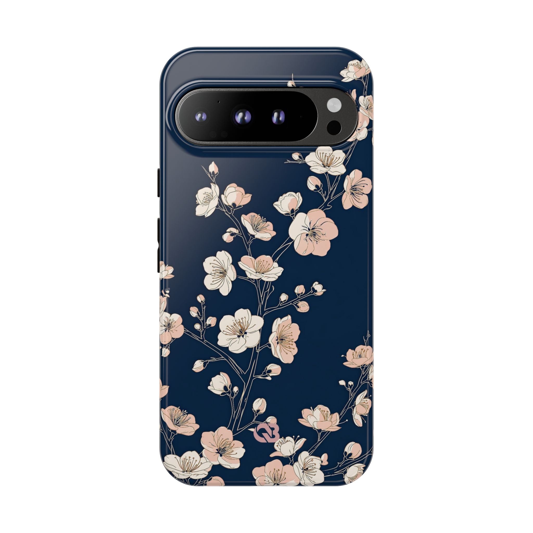Blue Tough Phone Case for Google Pixel - Midnight Peach Sakura