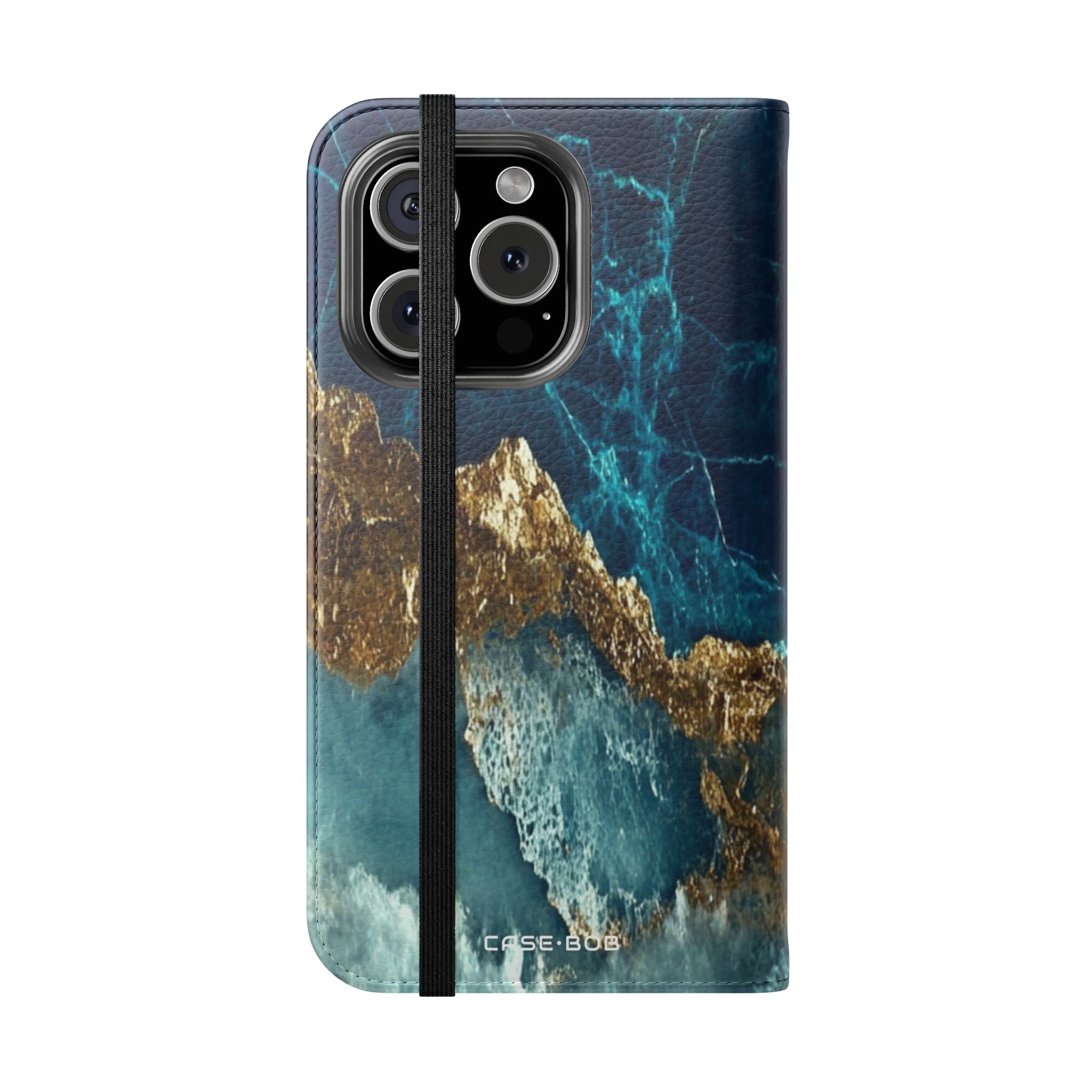 Golden Fracture Teal - iPhone 16 Pro Case - Wallet