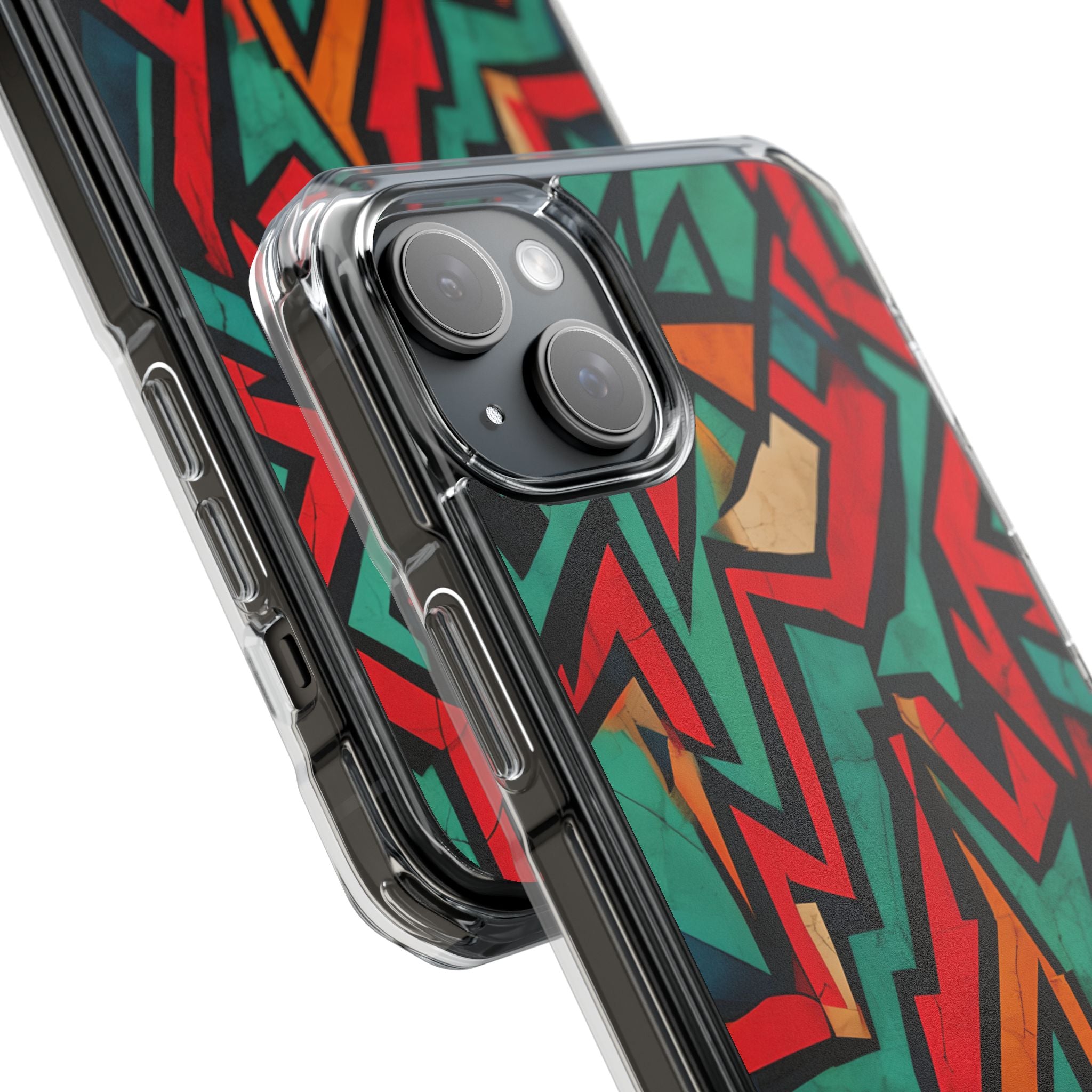 Crimson Zigzag iPhone 15 Plus Case - Impact