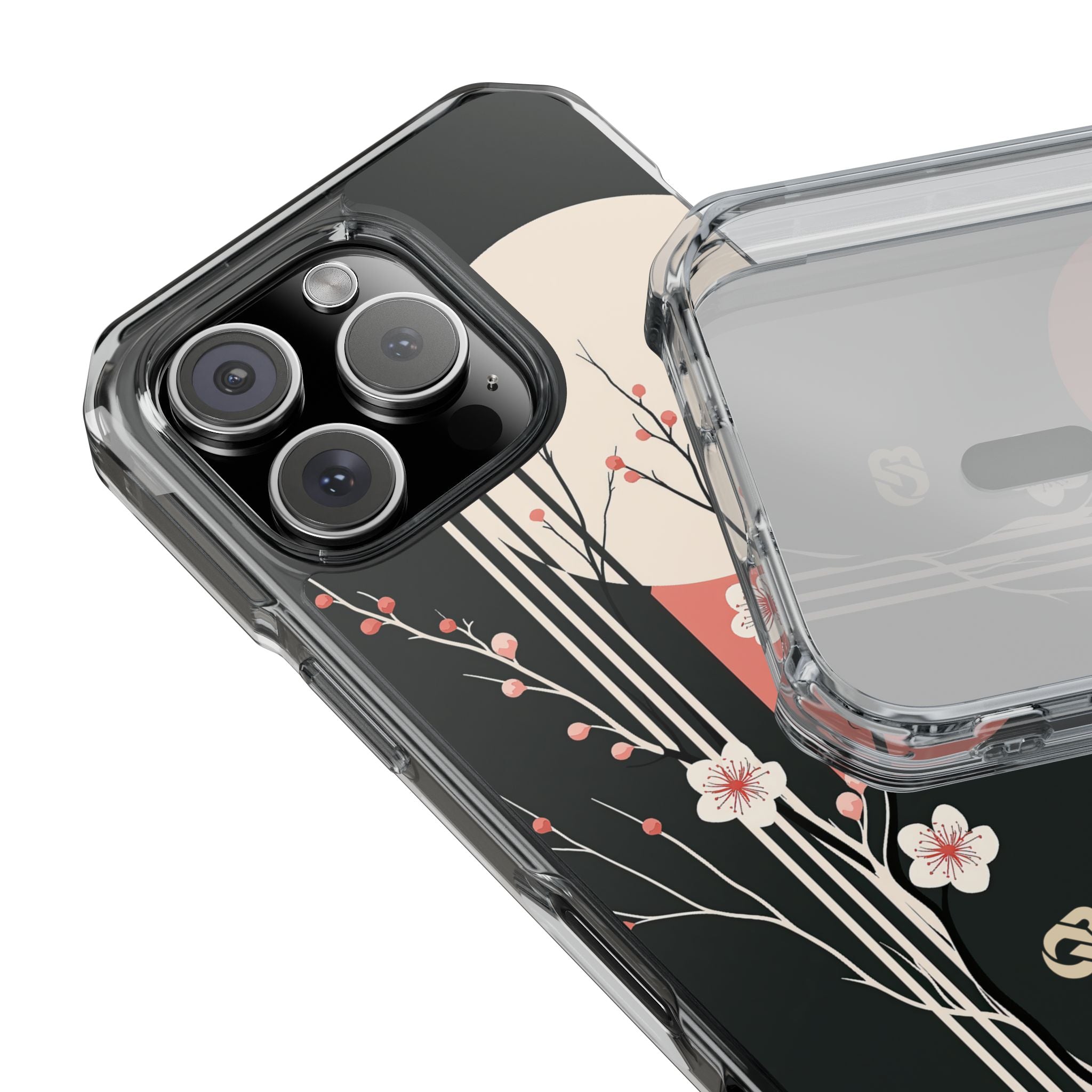 Black Impact MagSafe Phone Case for iPhone - Kyoto Midnight Blossom