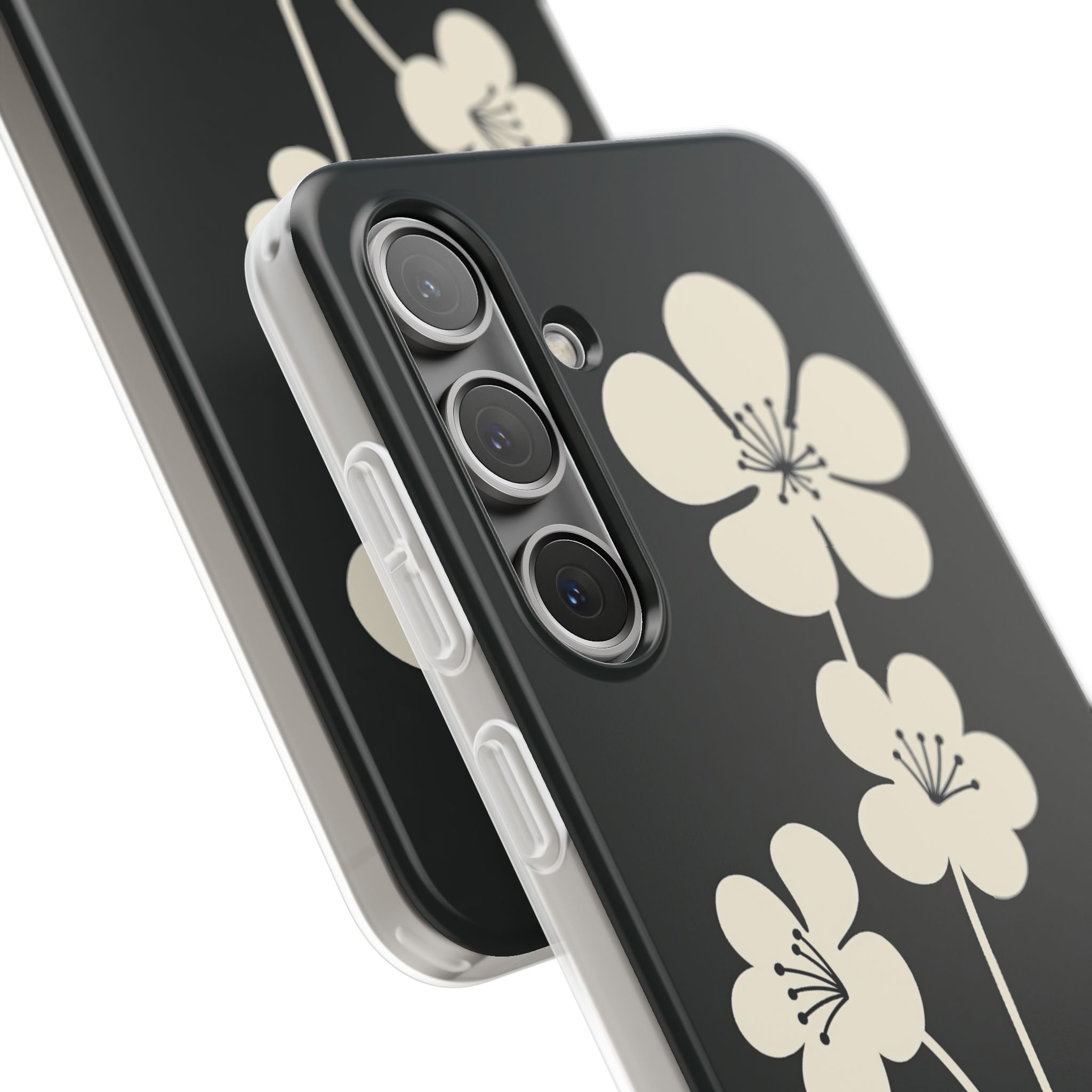 Black Lite Phone Case for Samsung - Obsidian Cream Bloom