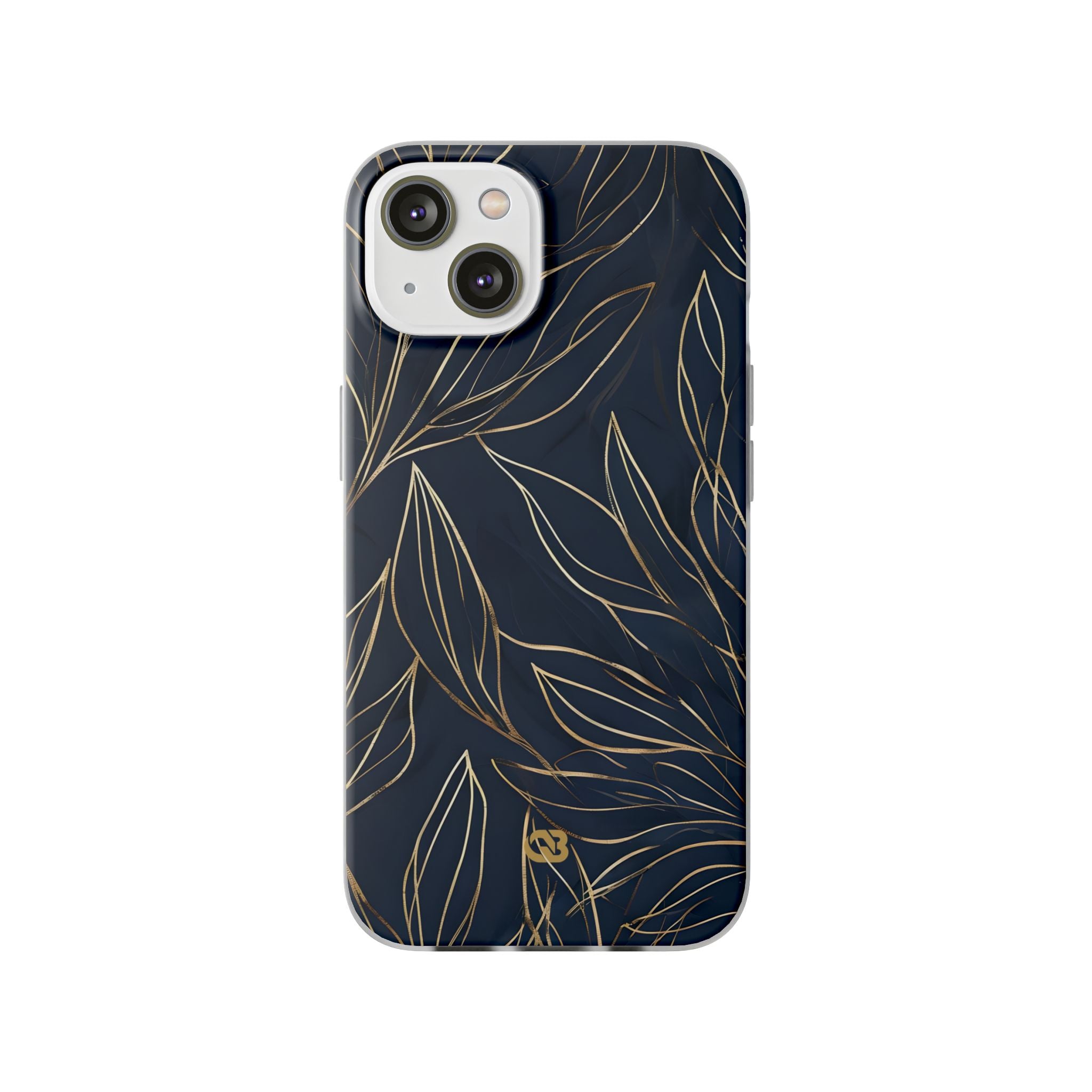 Gilded Navy Foliage · Soft Phone Case for iPhone
