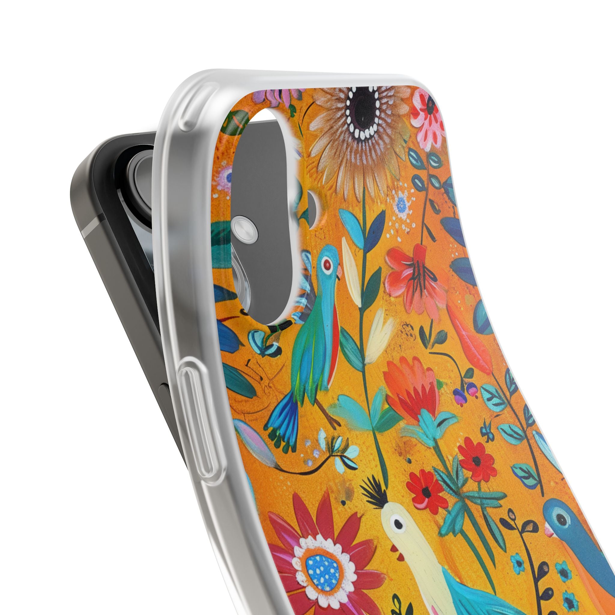 Bunte Vögel Blühen iPhone 16 Plus Case - Soft