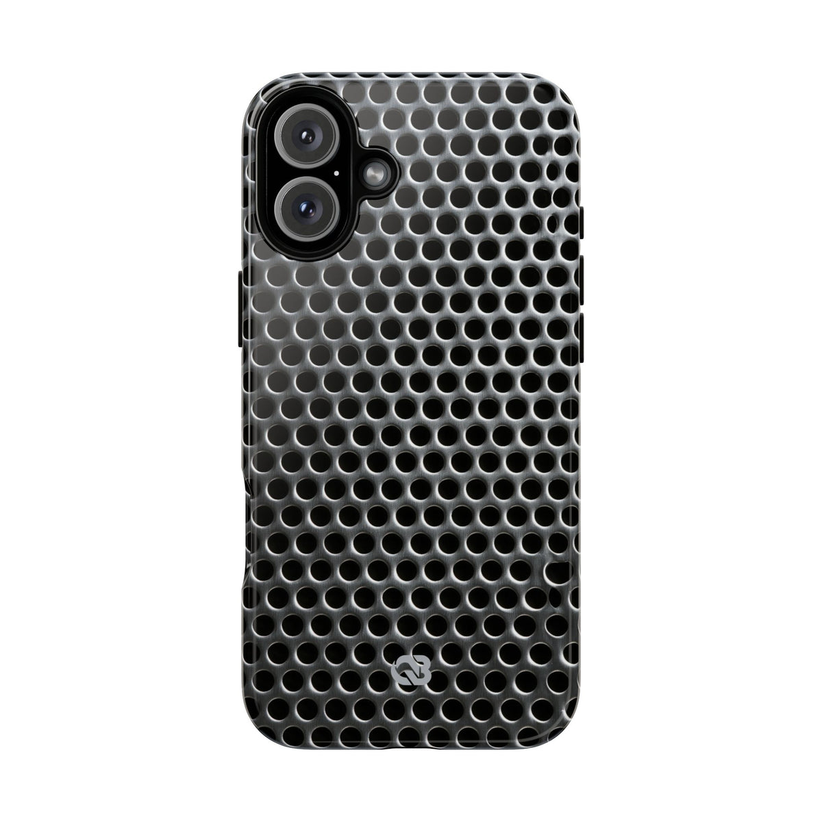 Silver Tough Phone Case for iPhone - Brutalist Steel Mesh