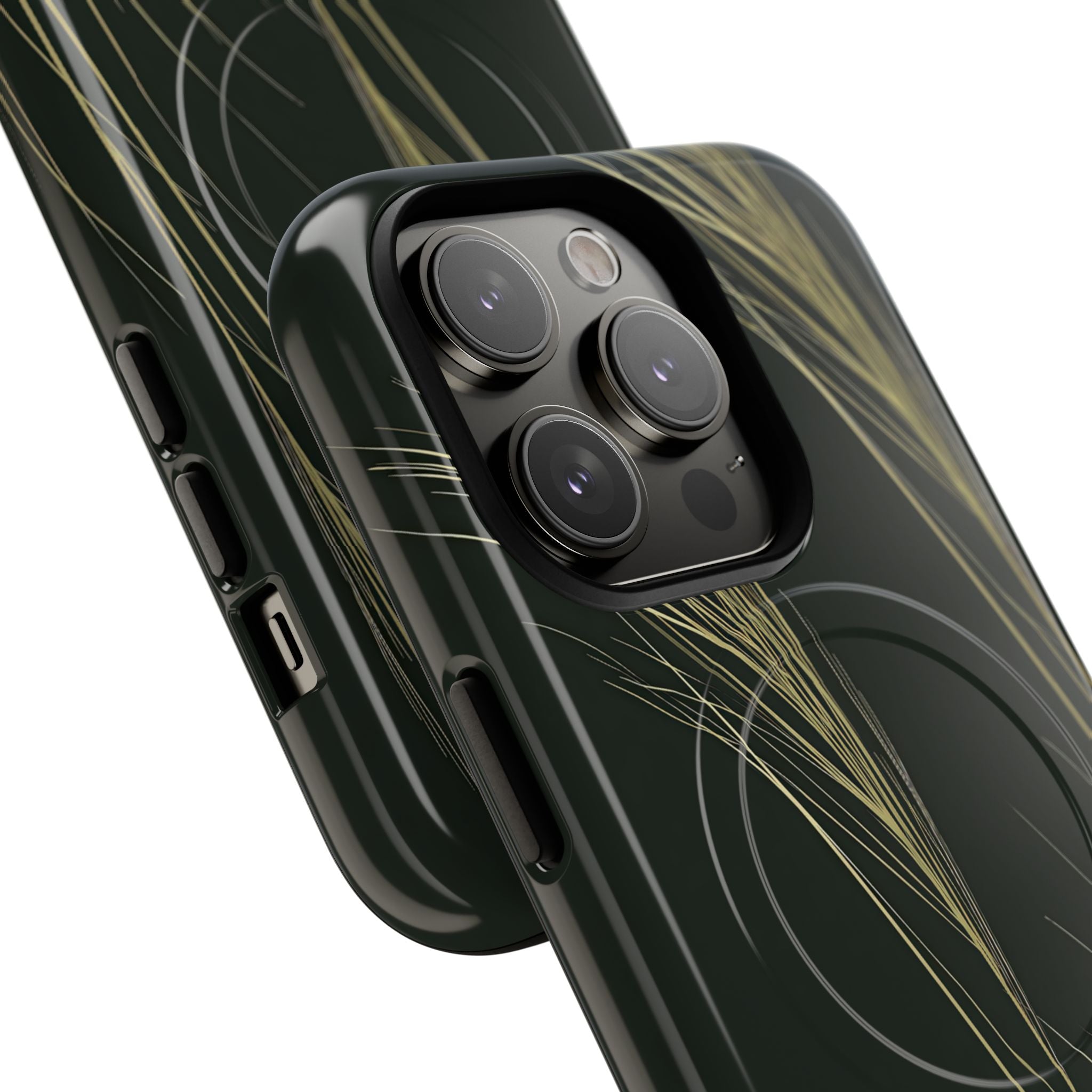 Green Tough 2.0 Magsafe Phone Case for iPhone - Midnight Gilded Grass