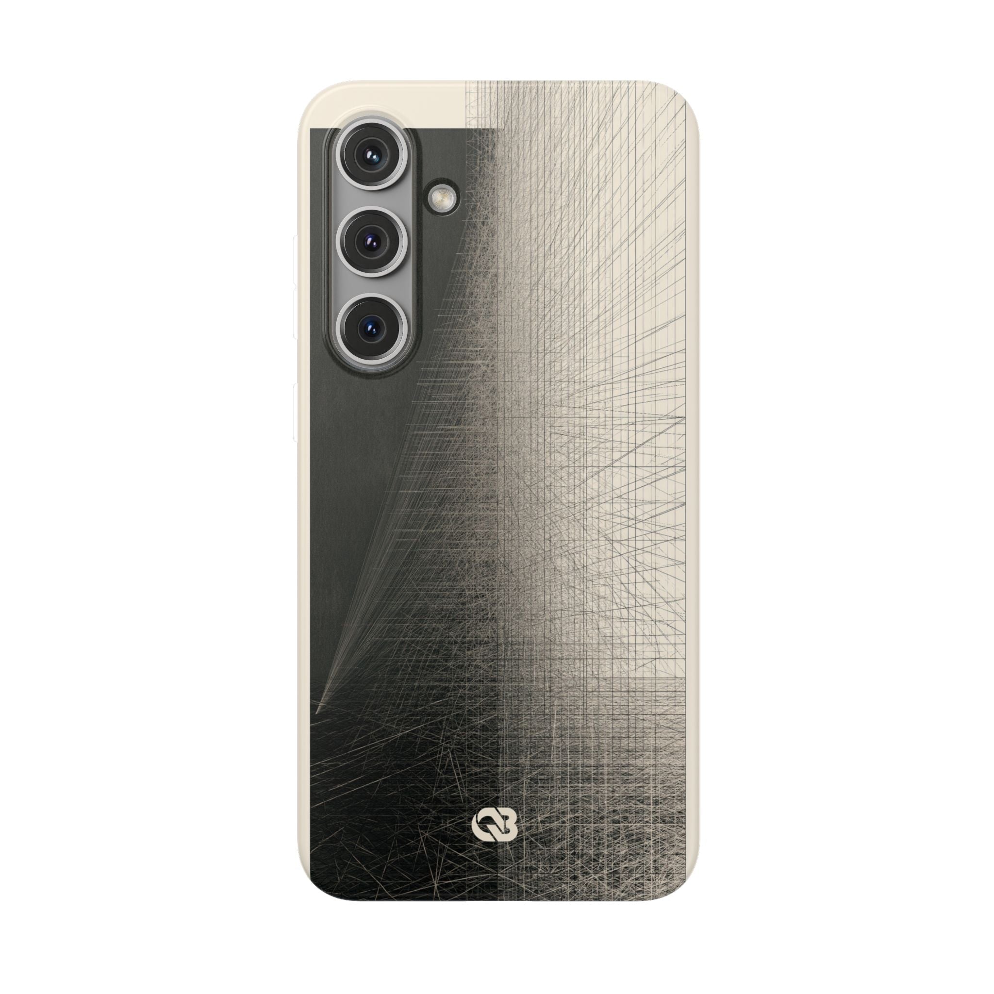 Beige Lite Phone Case for Samsung - Brutalist Graphite Grid