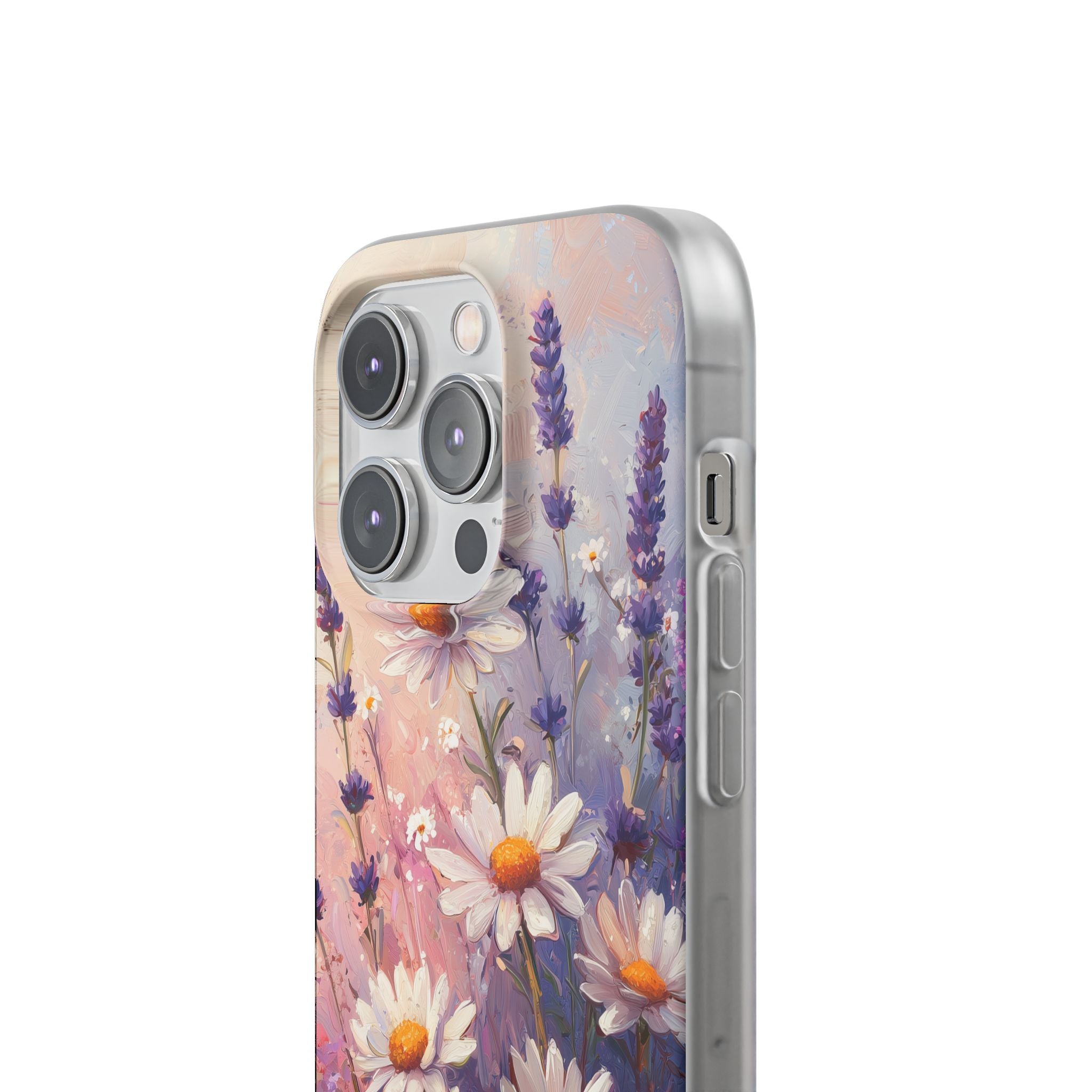 Daisy Lavender Bloom iPhone 14 Pro Cover - Blød