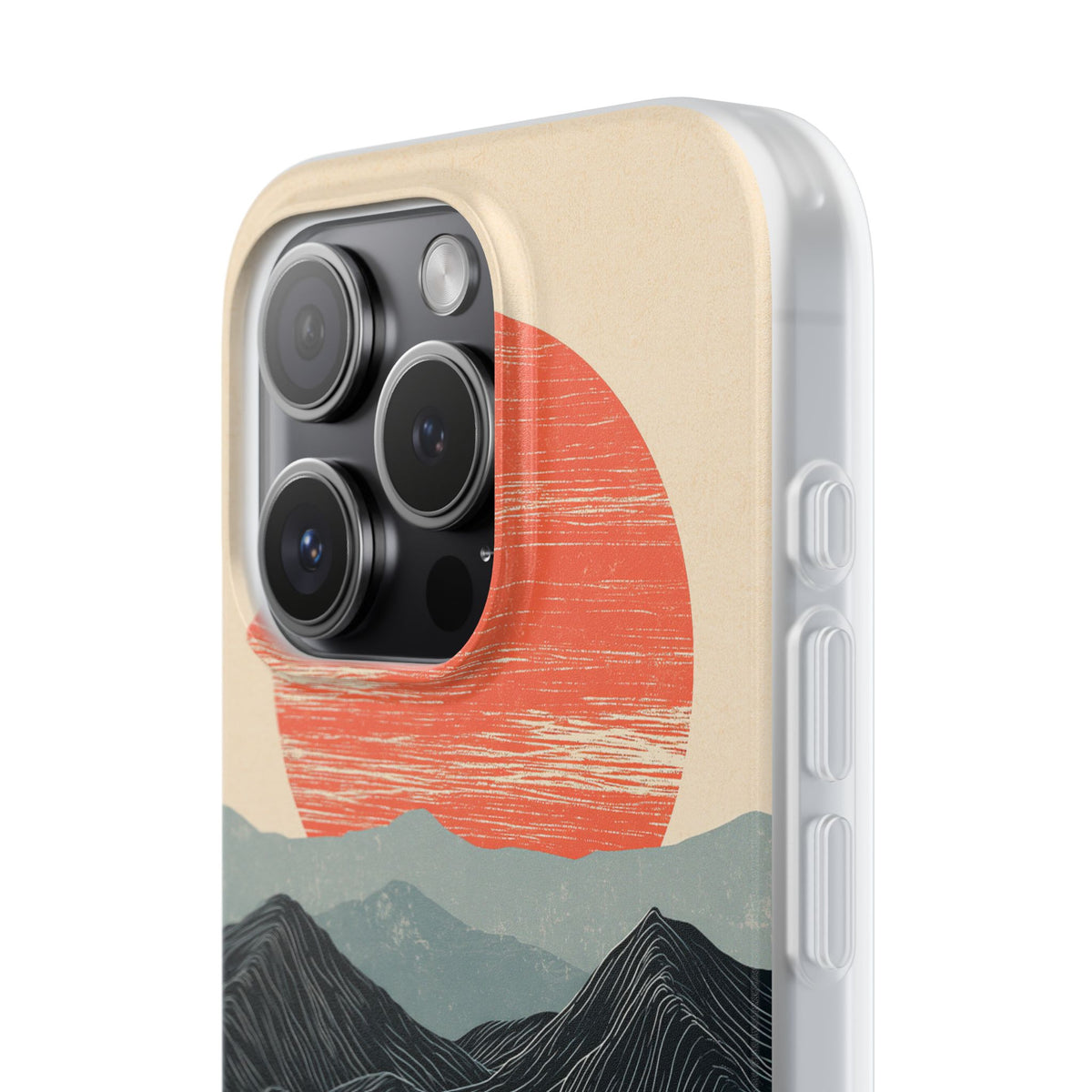 Beige Lite Phone Case for iPhone - Crimson Ridge Flow