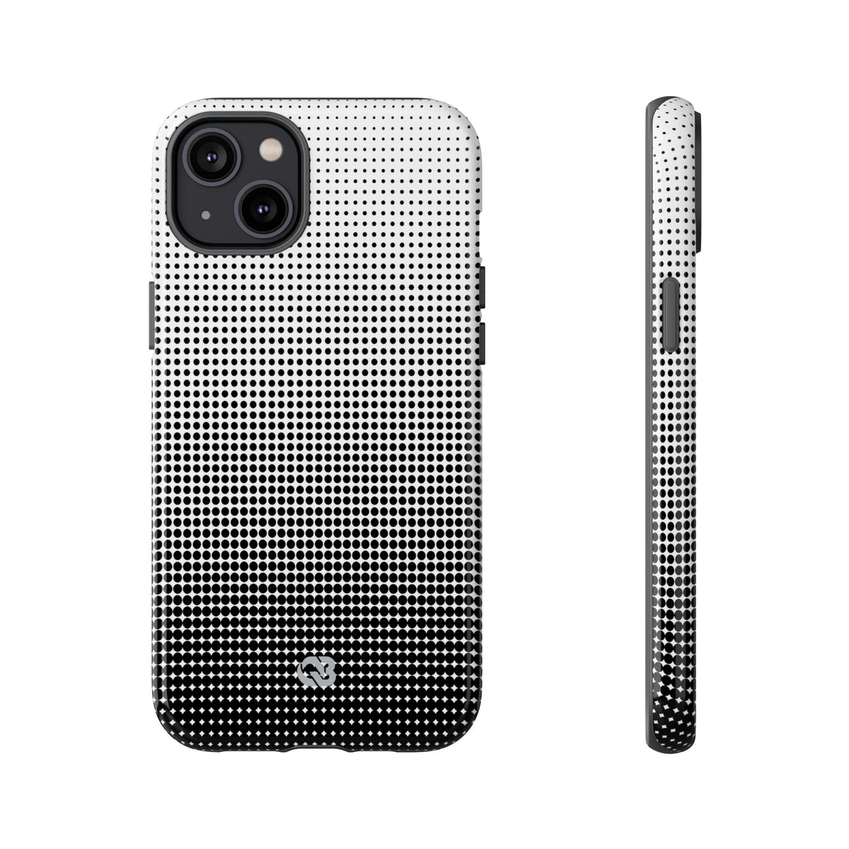 Black Tough Phone Case for iPhone - Obsidian Halftone Flux