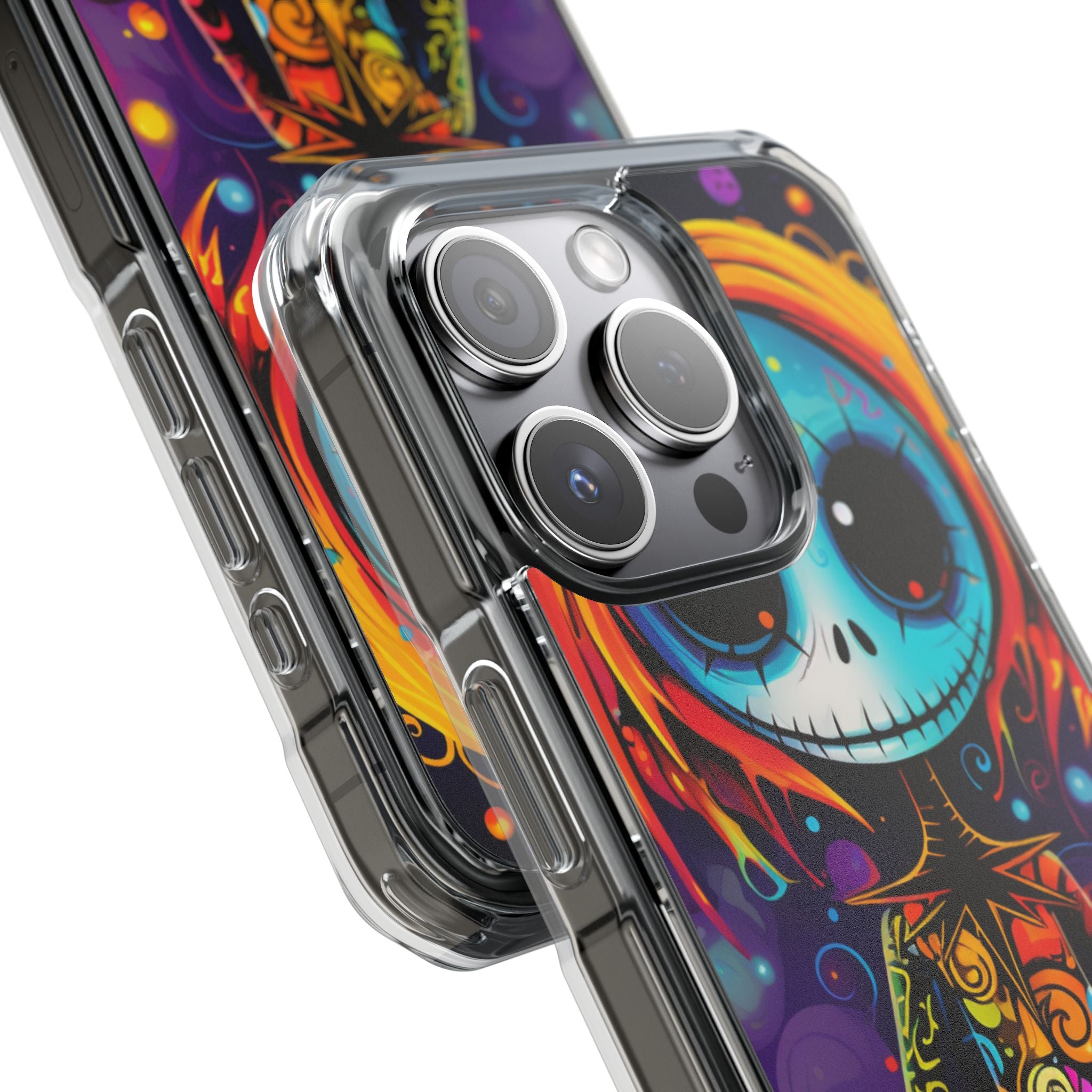 Blue Skull Swirl iPhone 15 Pro Case - Impact - CASE•BOB