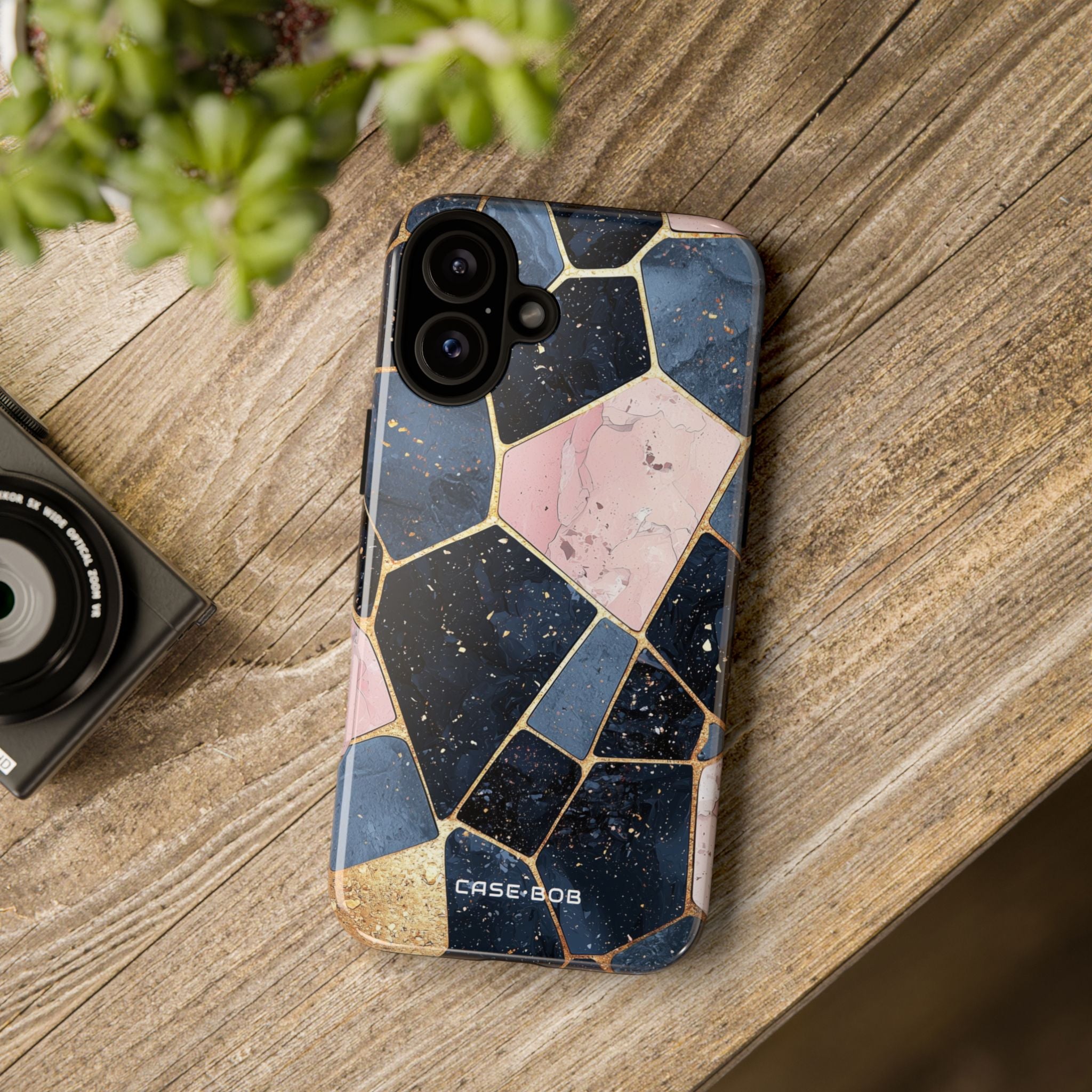 Golden Mosaic iPhone 16 Plus Case - Tough