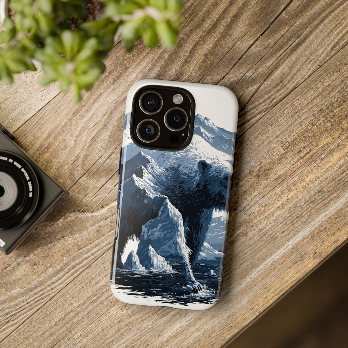 Fjord Summit Bear · Tough Phone Case for iPhone · Blue