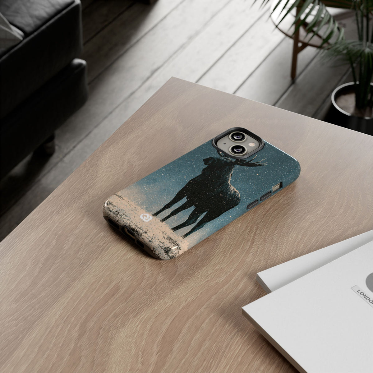 Nordic Boreal Moose · Tough Phone Case for iPhone · Blue