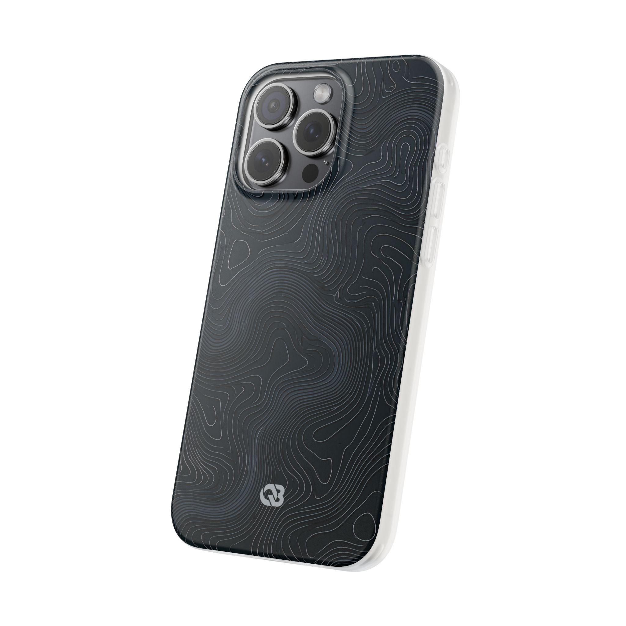Black Lite Phone Case for iPhone - Obsidian Ridge Topo