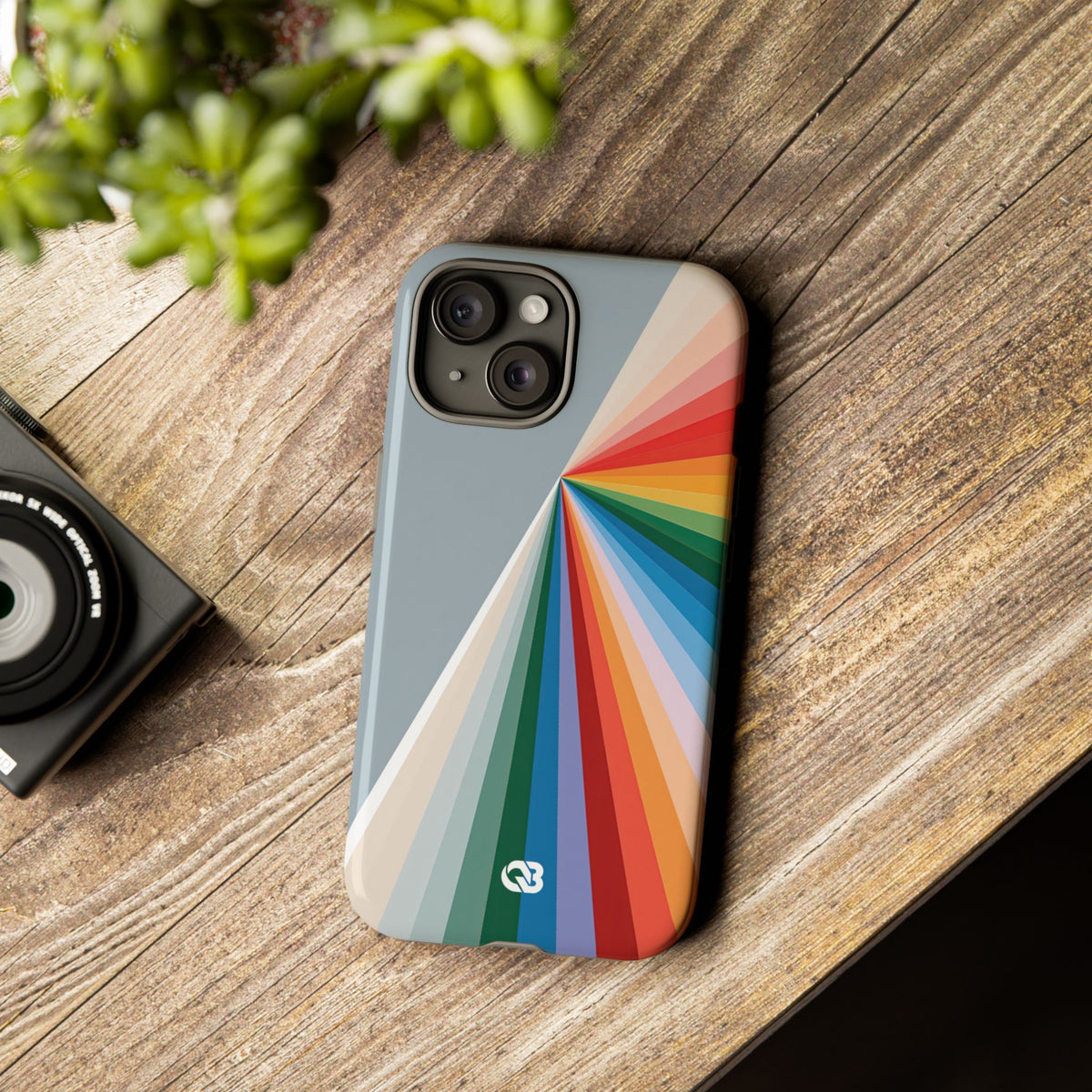 Grey Tough Phone Case for iPhone - Slate Prism Burst