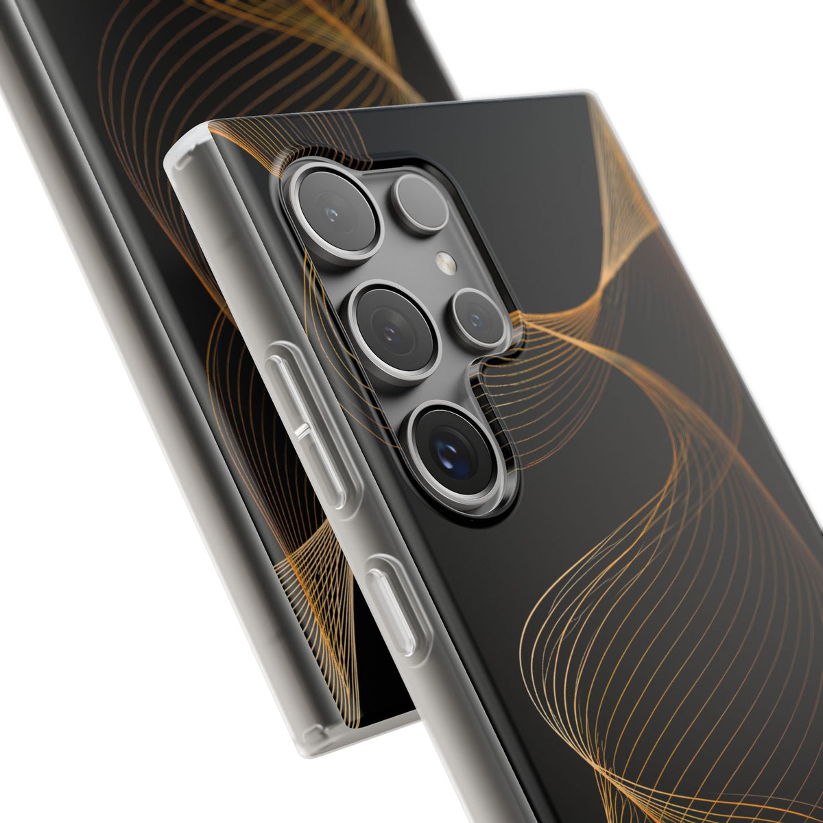 Golden Contour Flow · Lite Phone Case for Samsung · Black