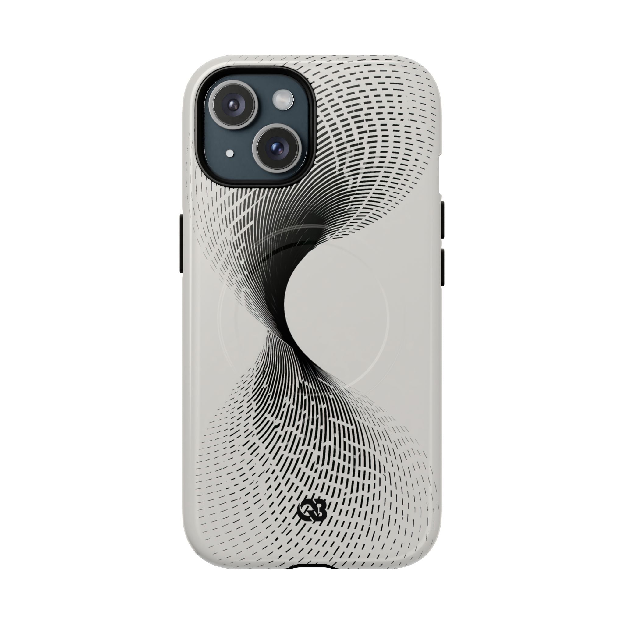 White Tough 2.0 Magsafe Phone Case for iPhone - Linear Torsion Grid