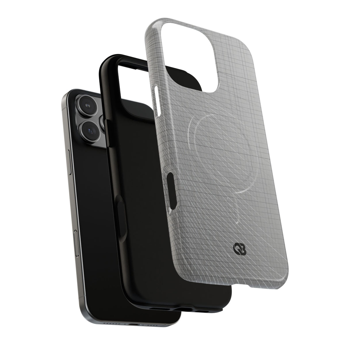 Grey Tough 2.0 Magsafe Phone Case for iPhone - Chrome Mesh Warp