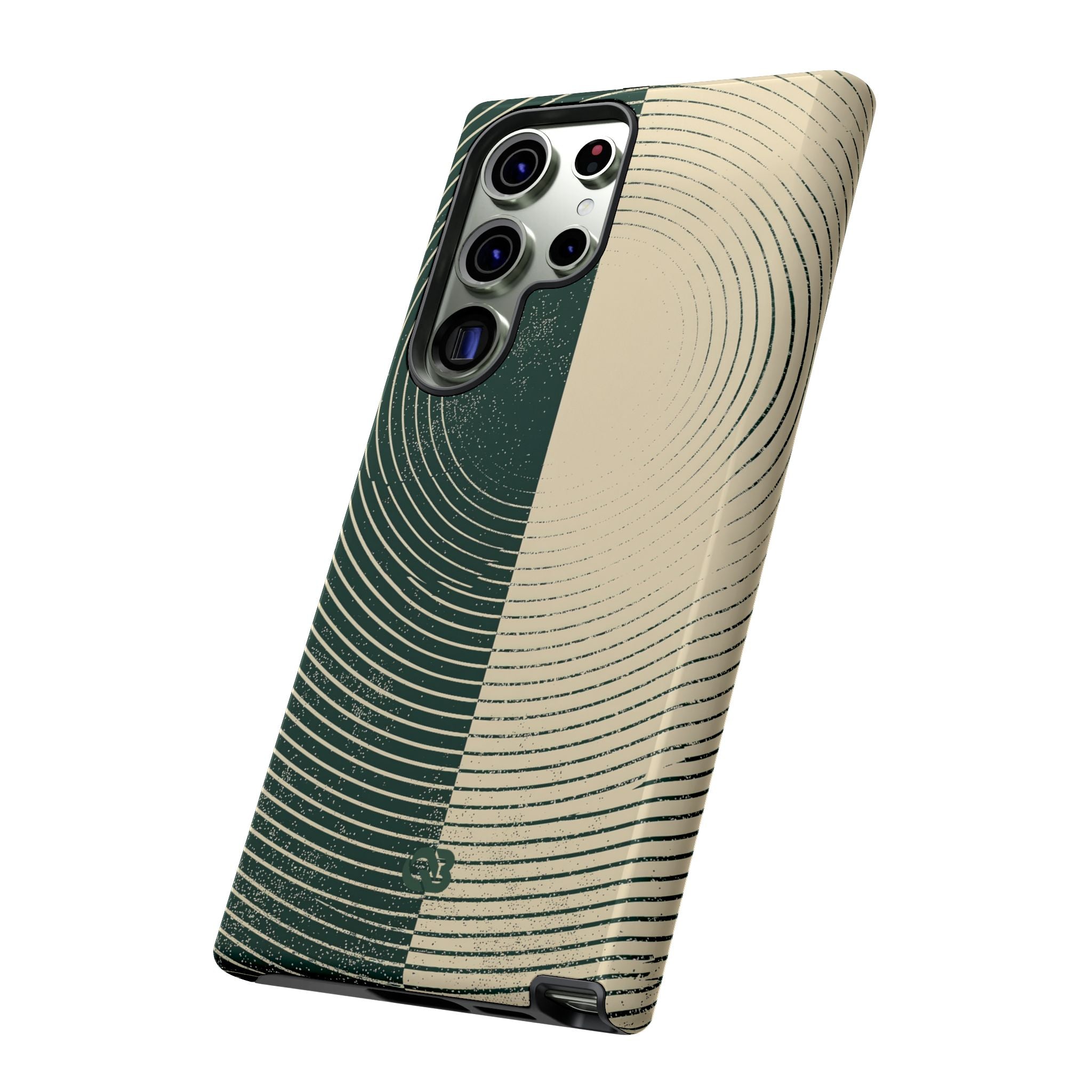 Green Tough Phone Case for Samsung - Evergreen Split Grain