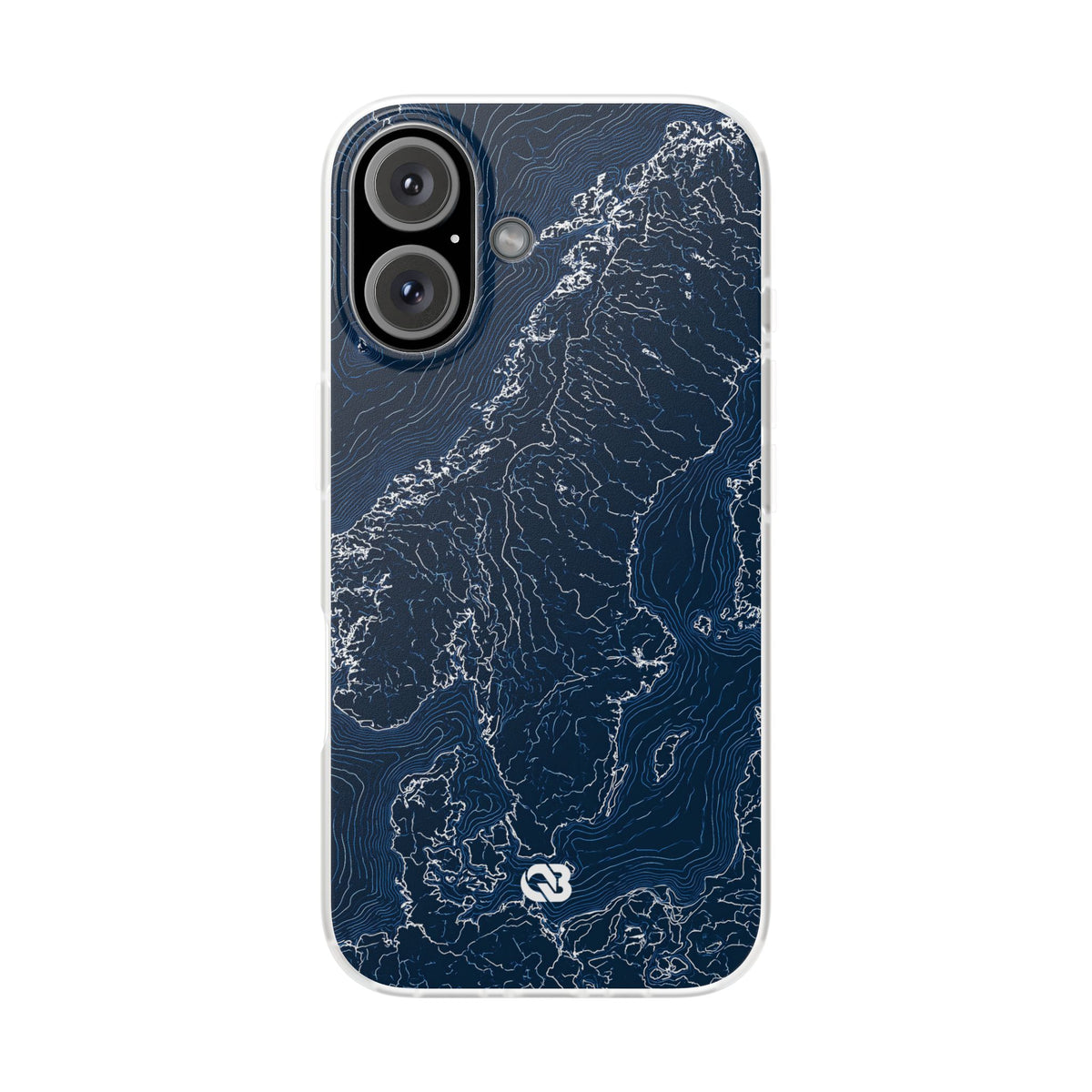 Nordic Contour Chart · Lite Phone Case for iPhone · Blue