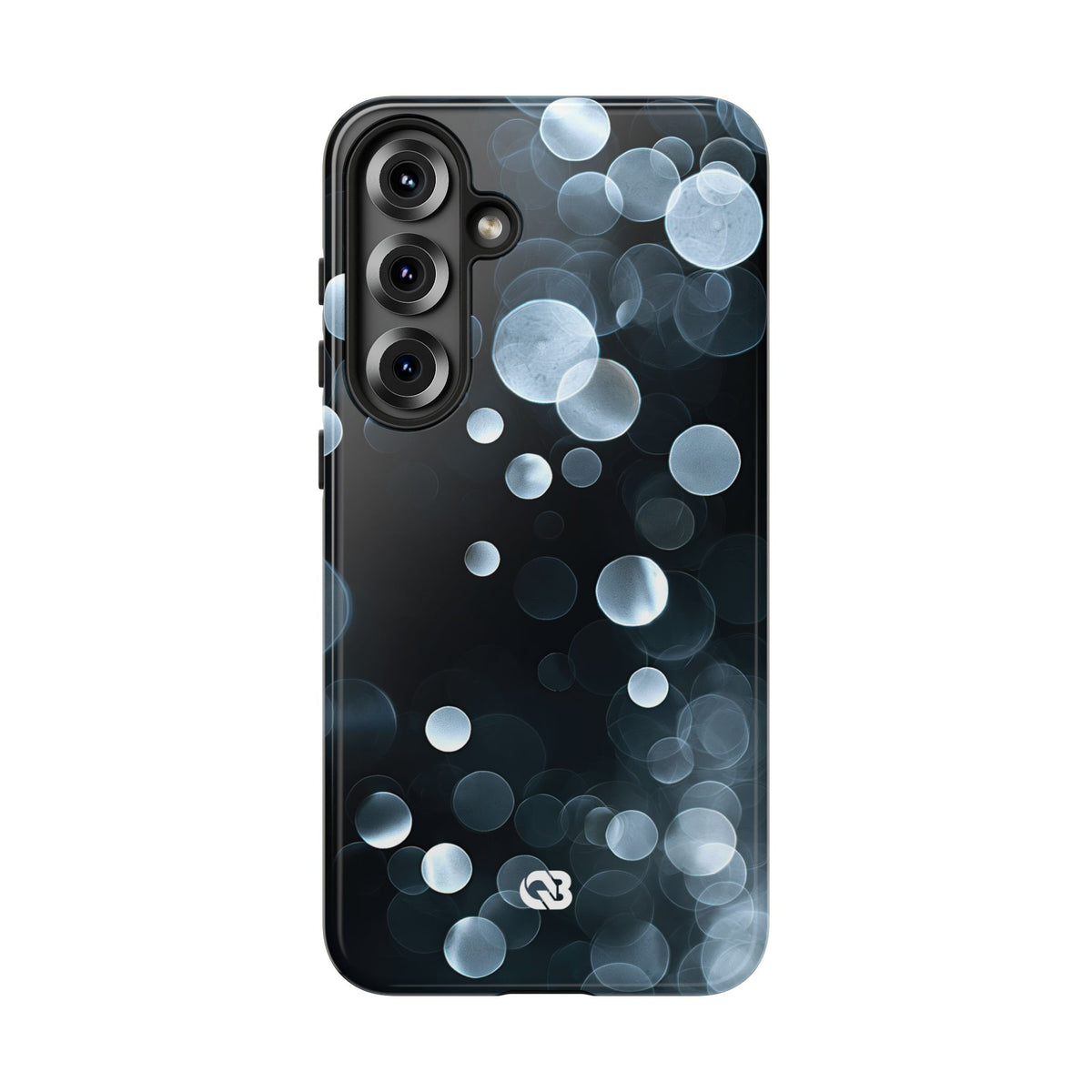 Black Tough Phone Case for Samsung - Silver Orbit Glow