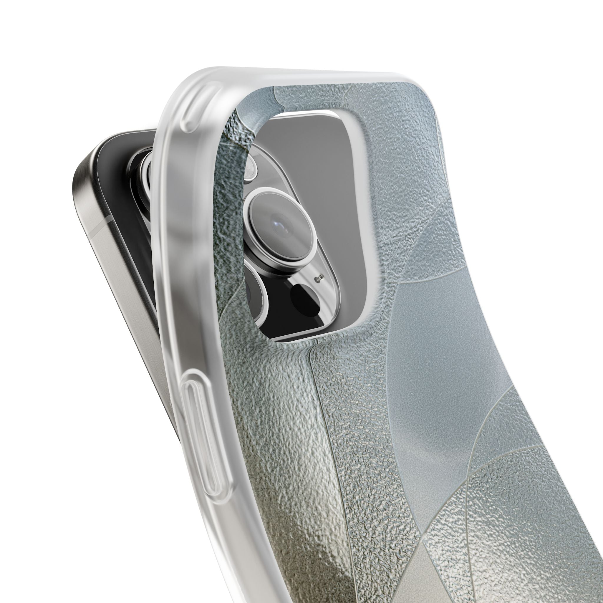 Silver Lite Phone Case for iPhone - Frosted Silver Mosaic