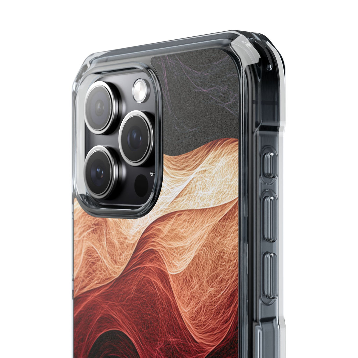 Ember Wave Dispersion · Clear Impact Magnetic Phone Case for iPhone · Red