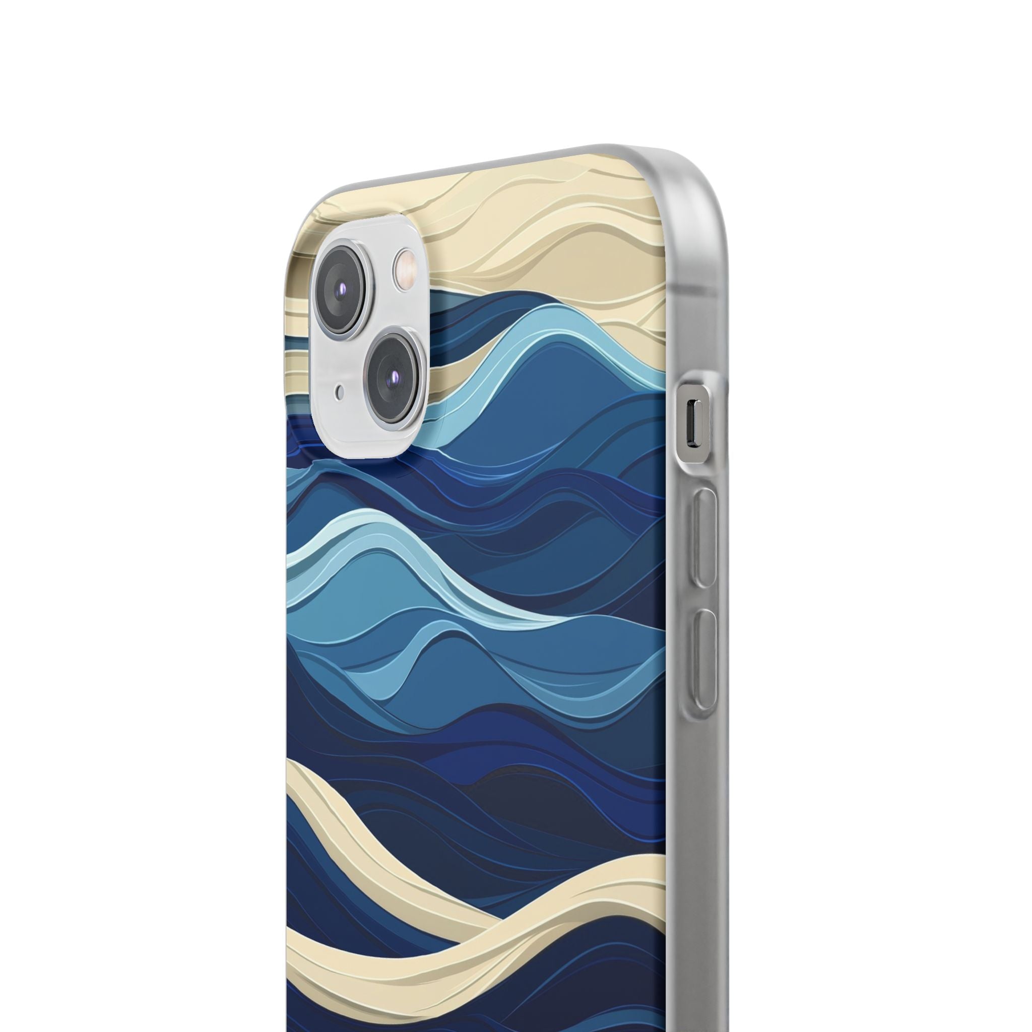 Cobalt Coast Layers · Soft Phone Case for iPhone