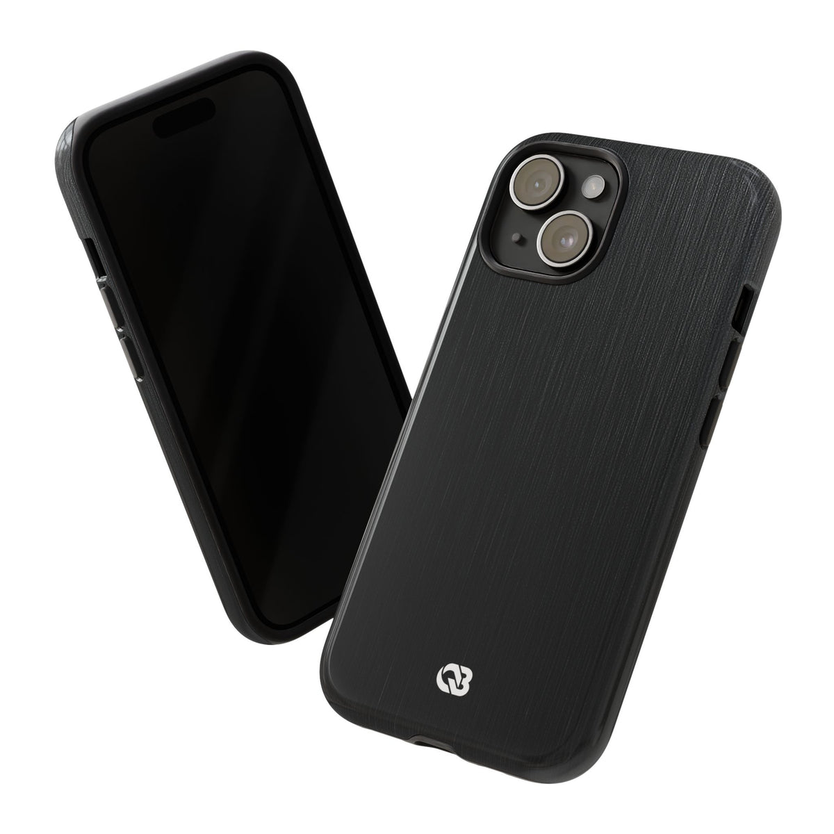 Black Tough Phone Case for iPhone - Brushed Obsidian Slate