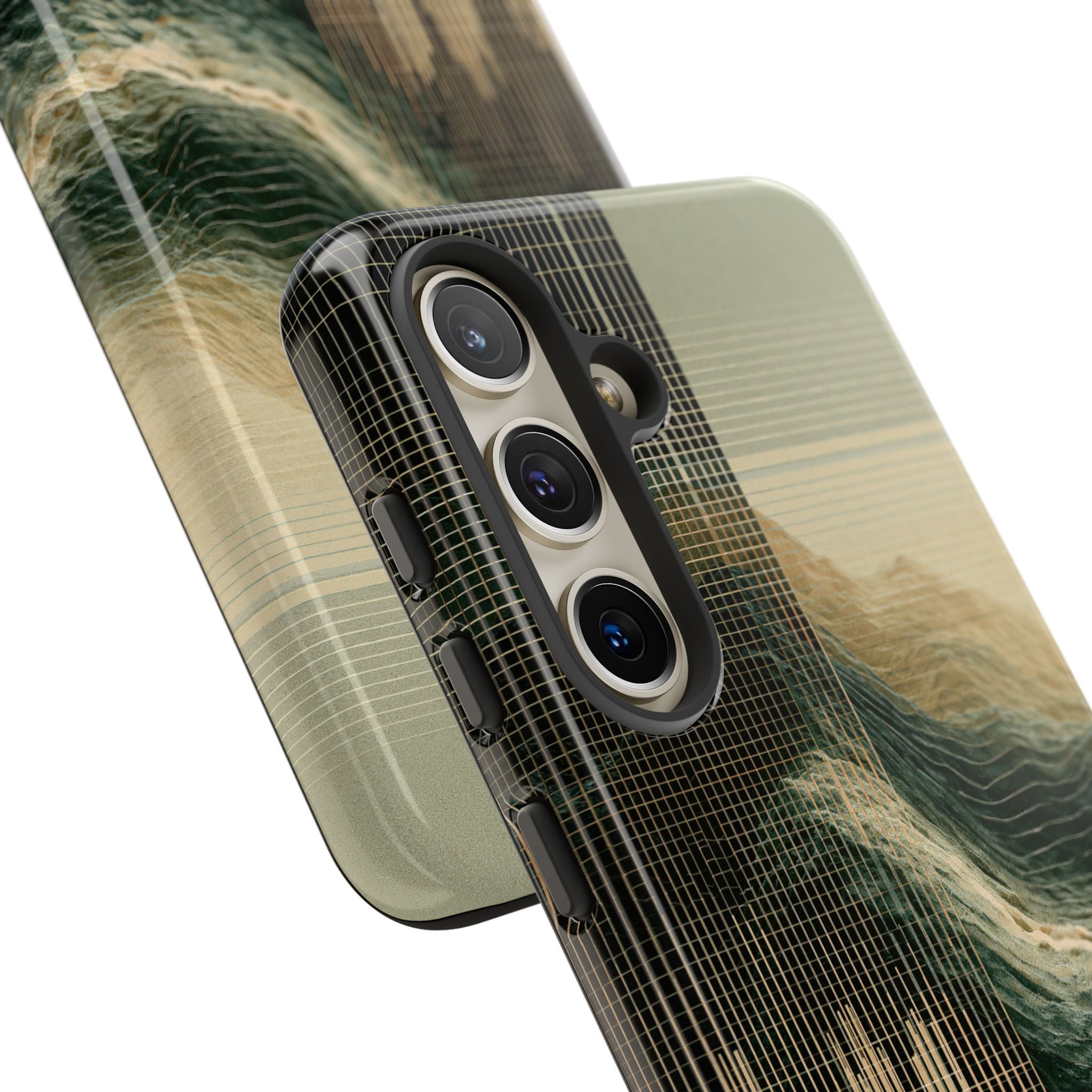 Beige Tough Phone Case for Samsung - Veridian Data Ridge