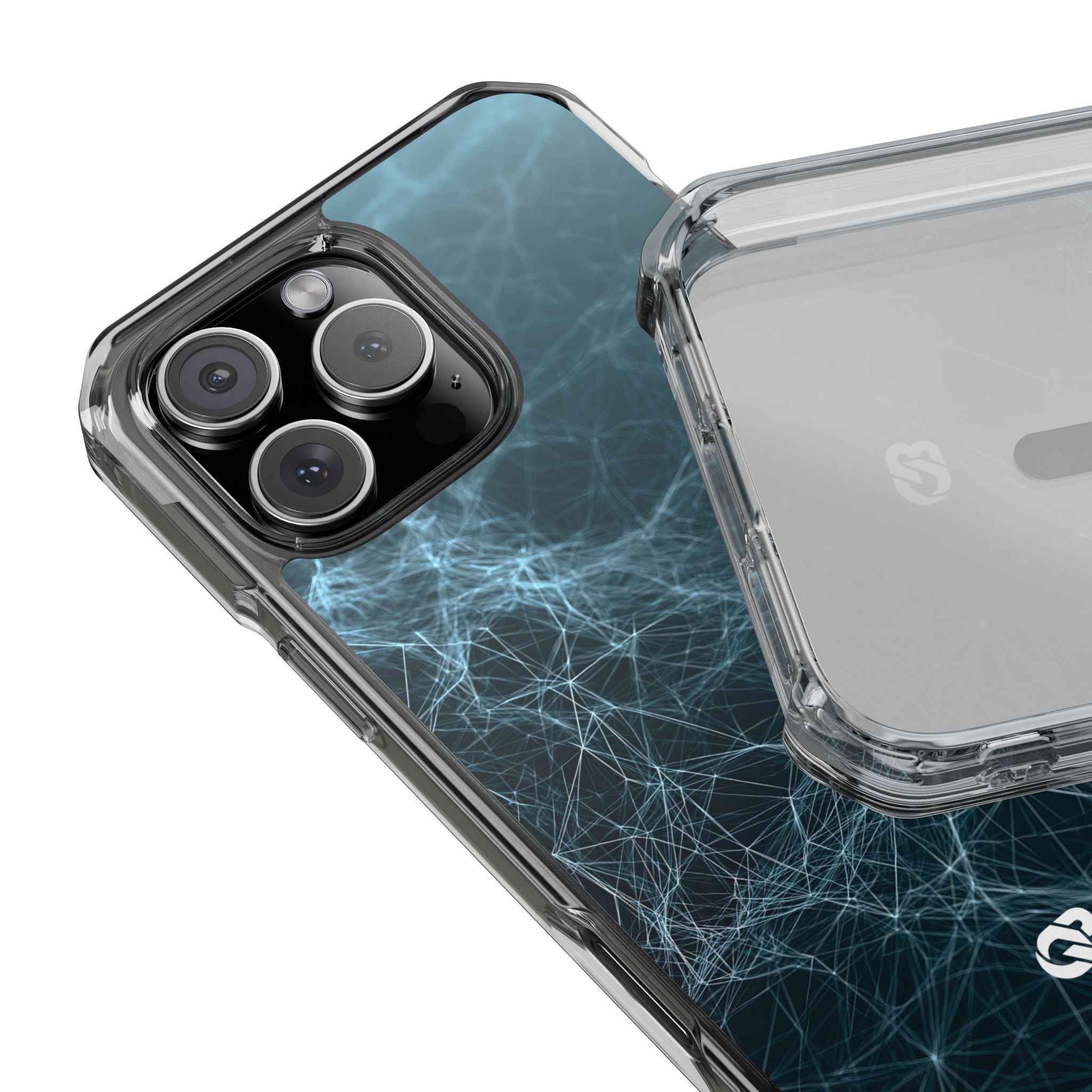 Teal Impact MagSafe Phone Case for iPhone - Arctic Neural Mesh