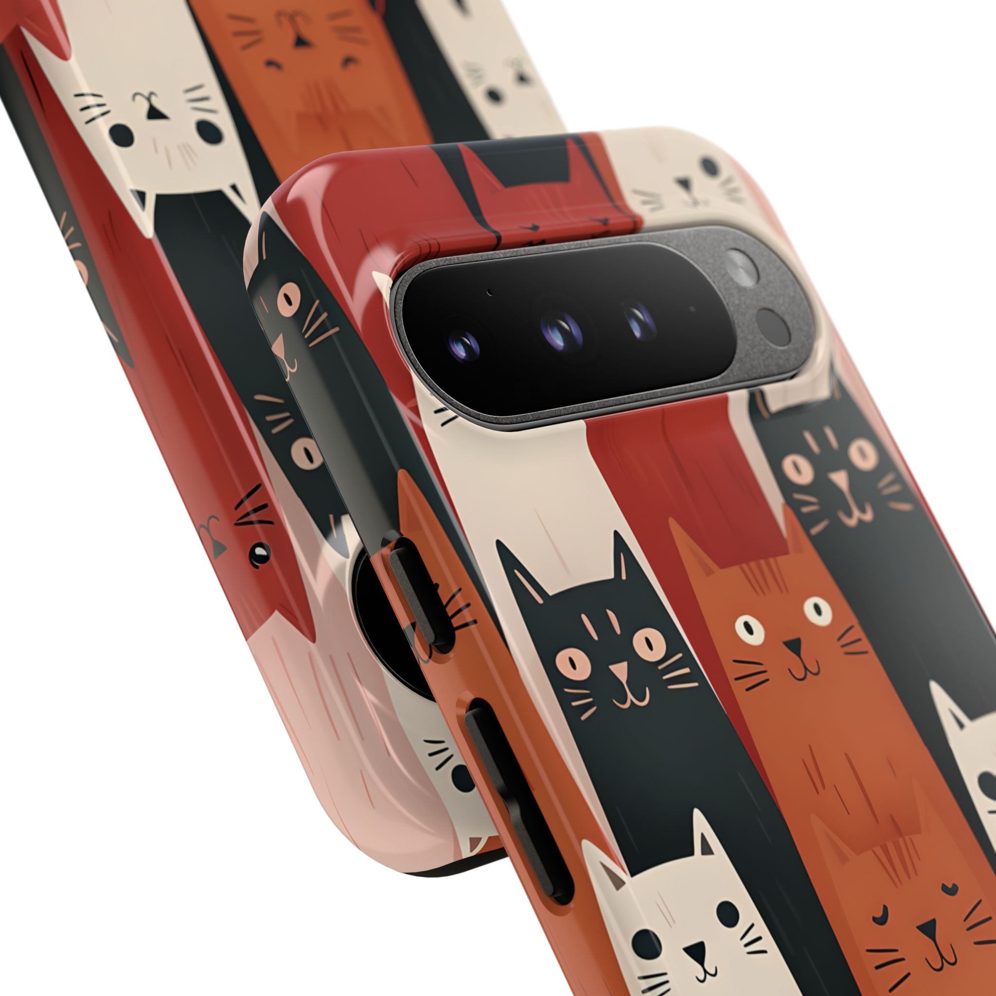 Verlängerte Katzen Schwarz Google Pixel 9 Pro XL Case - Tough