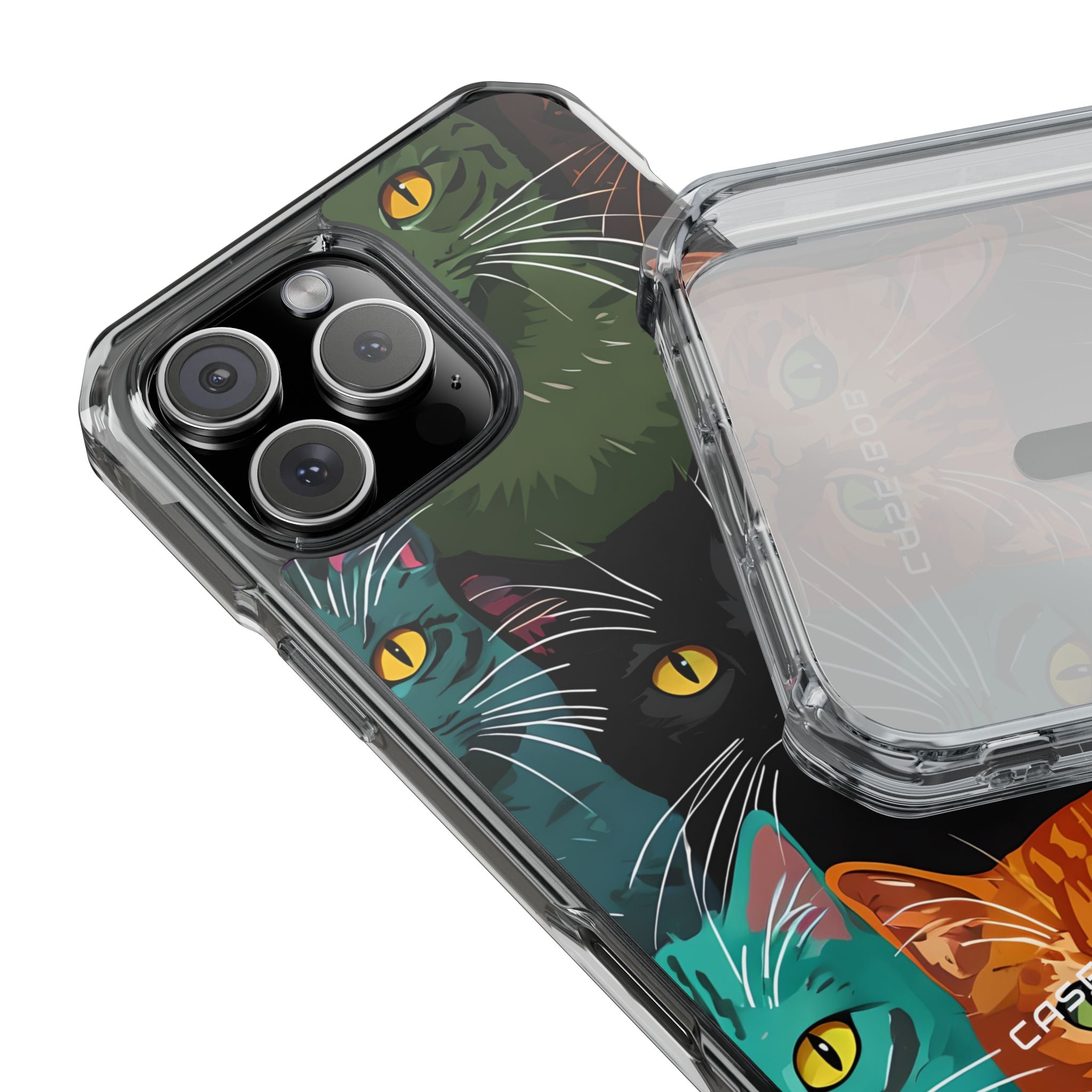 Teal Cat Grid iPhone 16 Pro Max Case - Impact