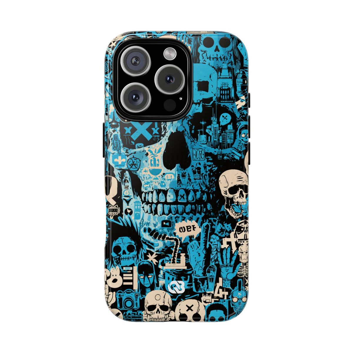 Electric Skull Graffiti · Tough Phone Case for iPhone · Blue